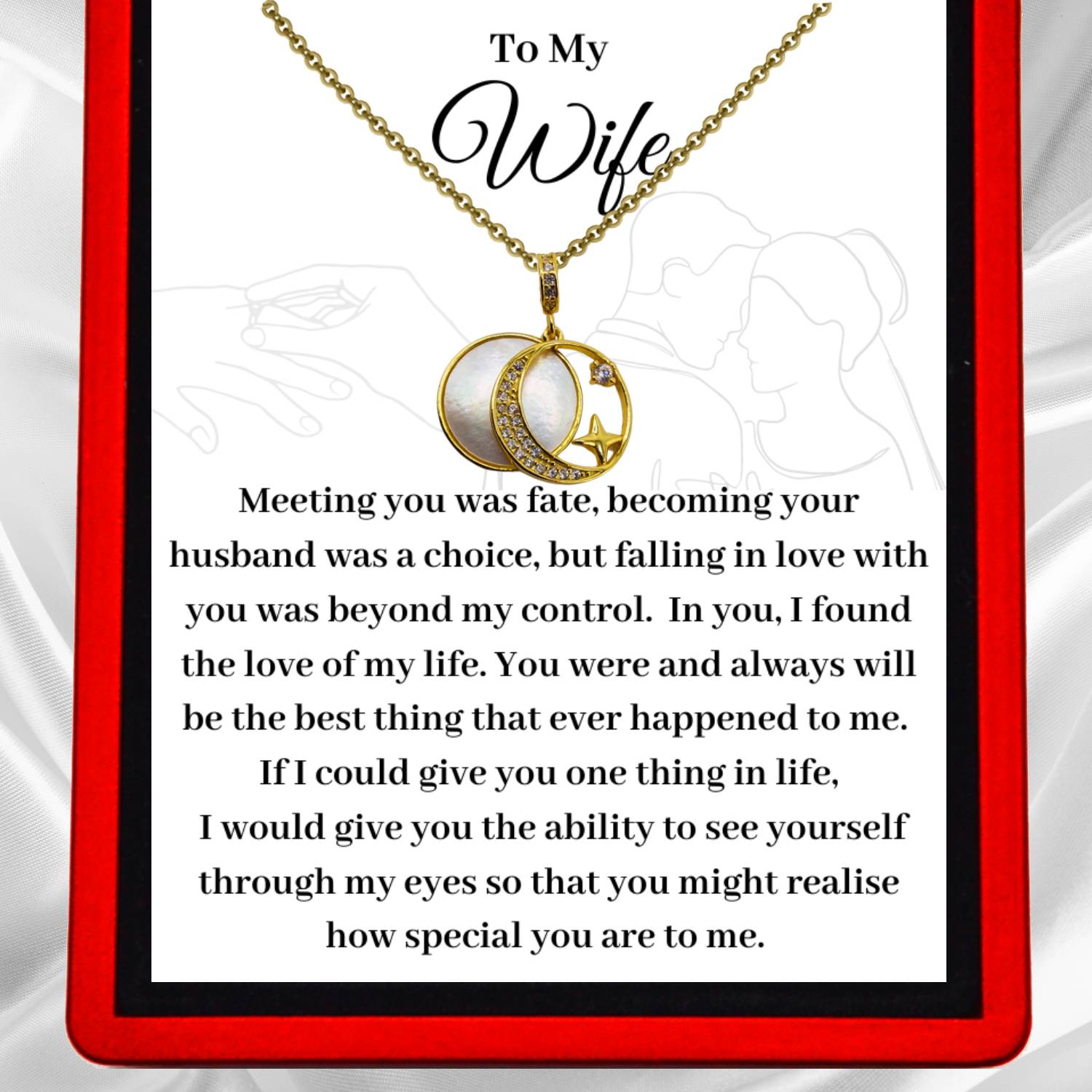 To My Wife, 'Fate' Guiding Star Necklace - Gold Vermeil or Sterling Silver - WF24