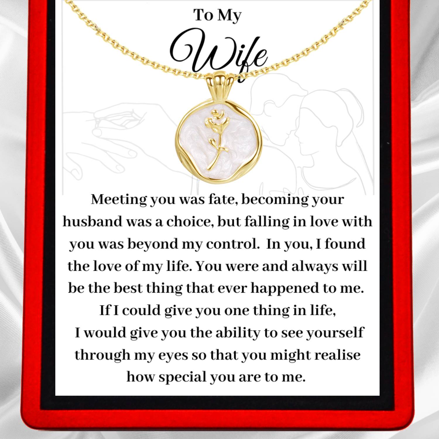 To My Wife, 'Meeting you was Fate' - Choose a Necklace for Her - WF25