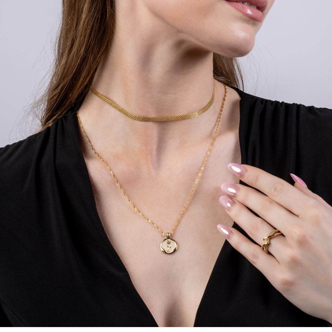 Most Beautiful Rose - 18ct Gold Vermeil Necklace