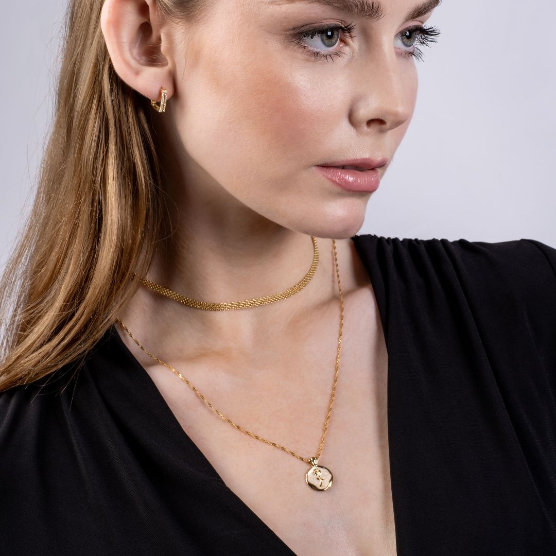 Most Beautiful Rose - 18ct Gold Vermeil Necklace