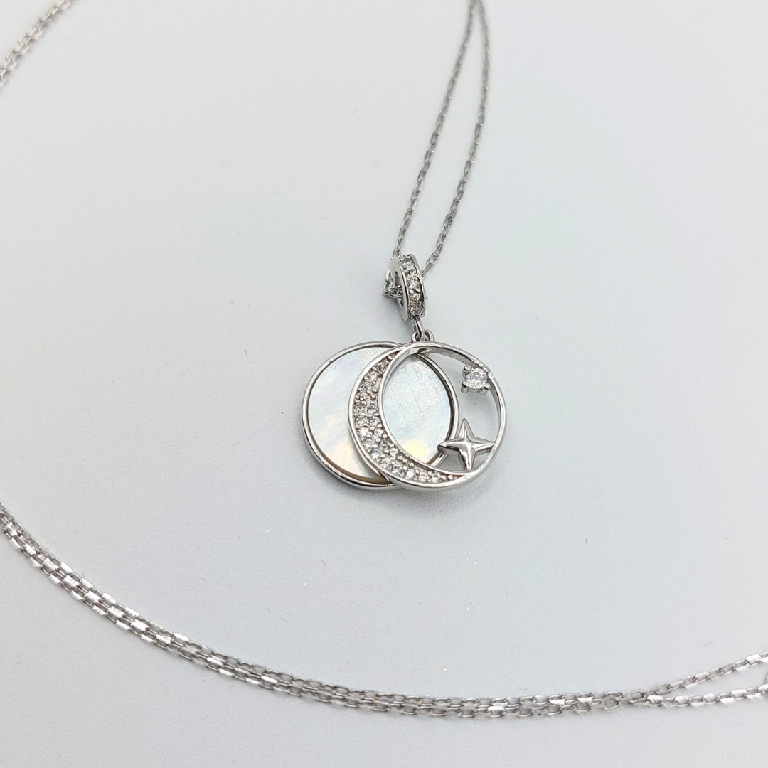 To My Daughter, 'To The Moon & Back' Guiding Star Necklace From Dad - Gold Vermeil & Sterling Silver - DT66