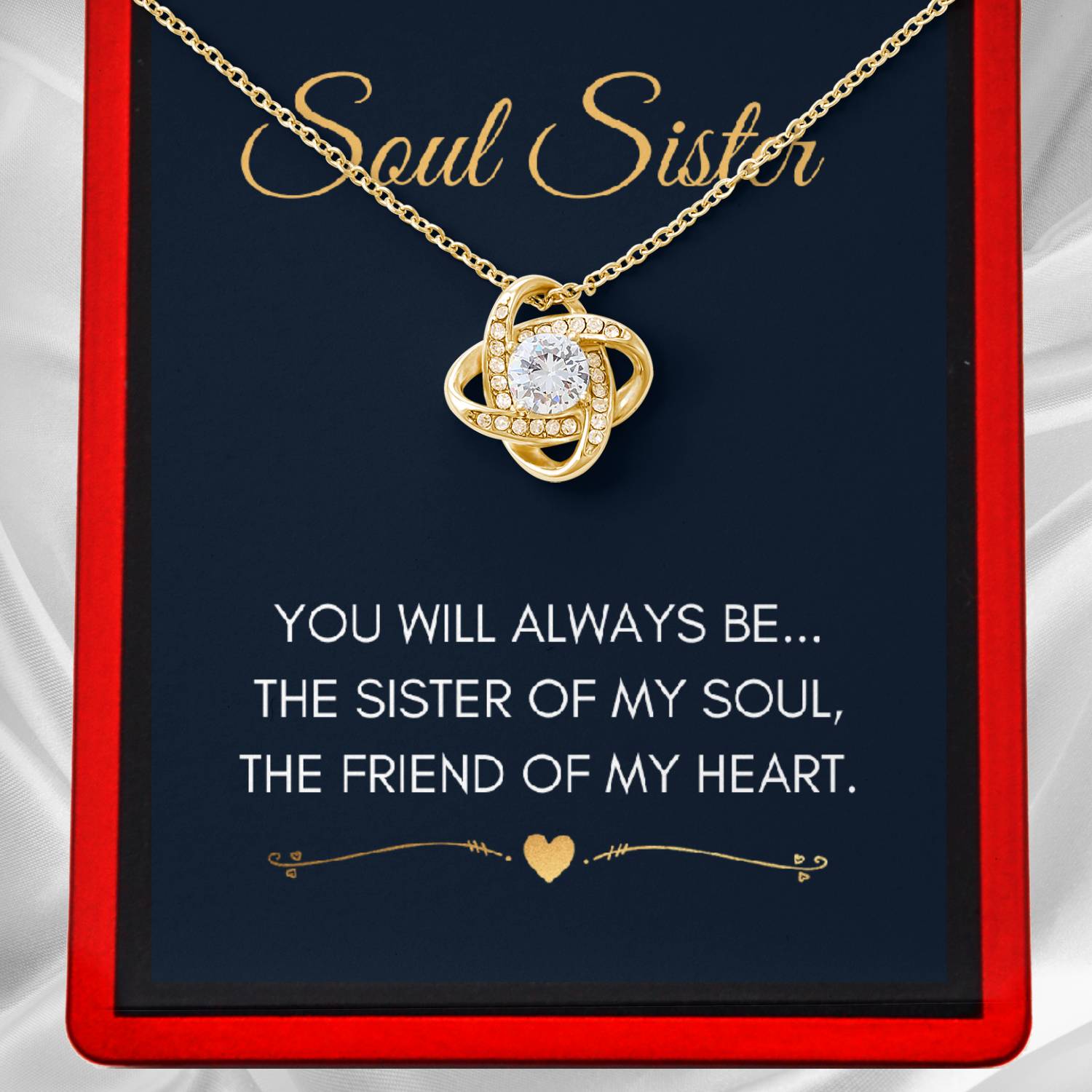 To My Soul Sister Love Knot Necklace