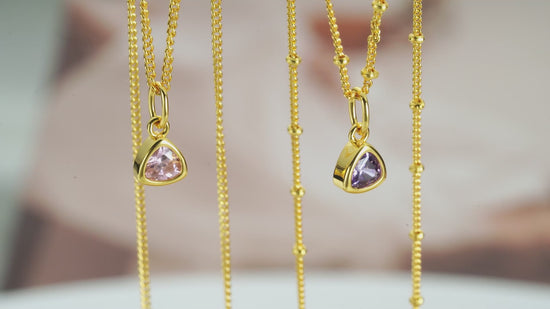 Load and play video in Gallery viewer, Delicate Vermeil Birthstone Necklace
