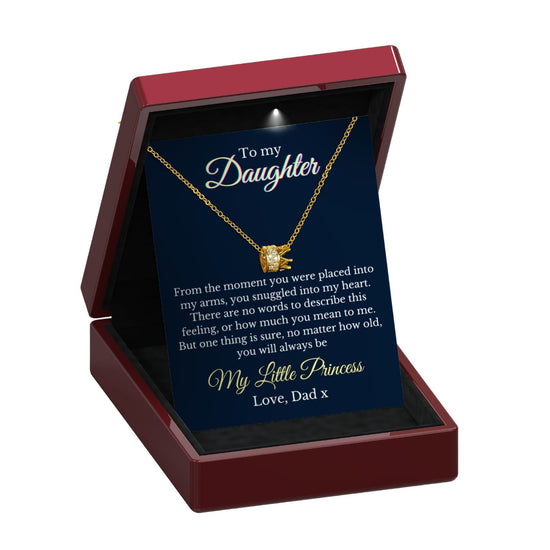 You Will Always Be My Little Princess Crown Necklace - Gold Vermeil or Silver - Jewellery With Love
