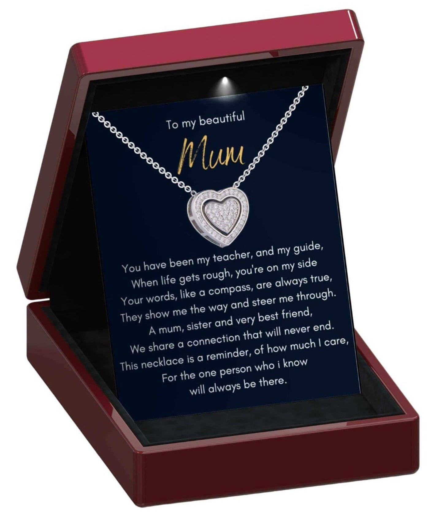 Mum, Sister & Best Friend 3 in 1 Necklace -  Sterling Silver Trinity Necklace - Mum24