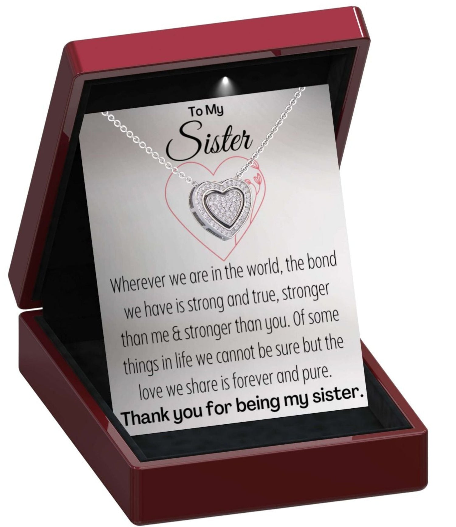 To My Sister 'Strong Bond' 3 in 1 Trinity Heart Necklace - Sister3