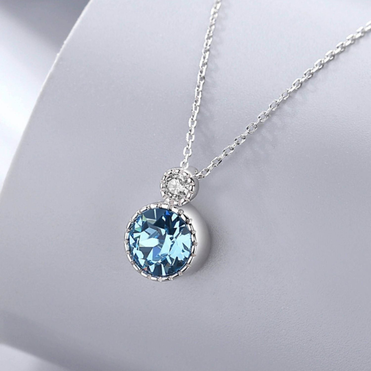 Personalised Daughter Birthday - Aquamarine Solitaire Necklace DT36