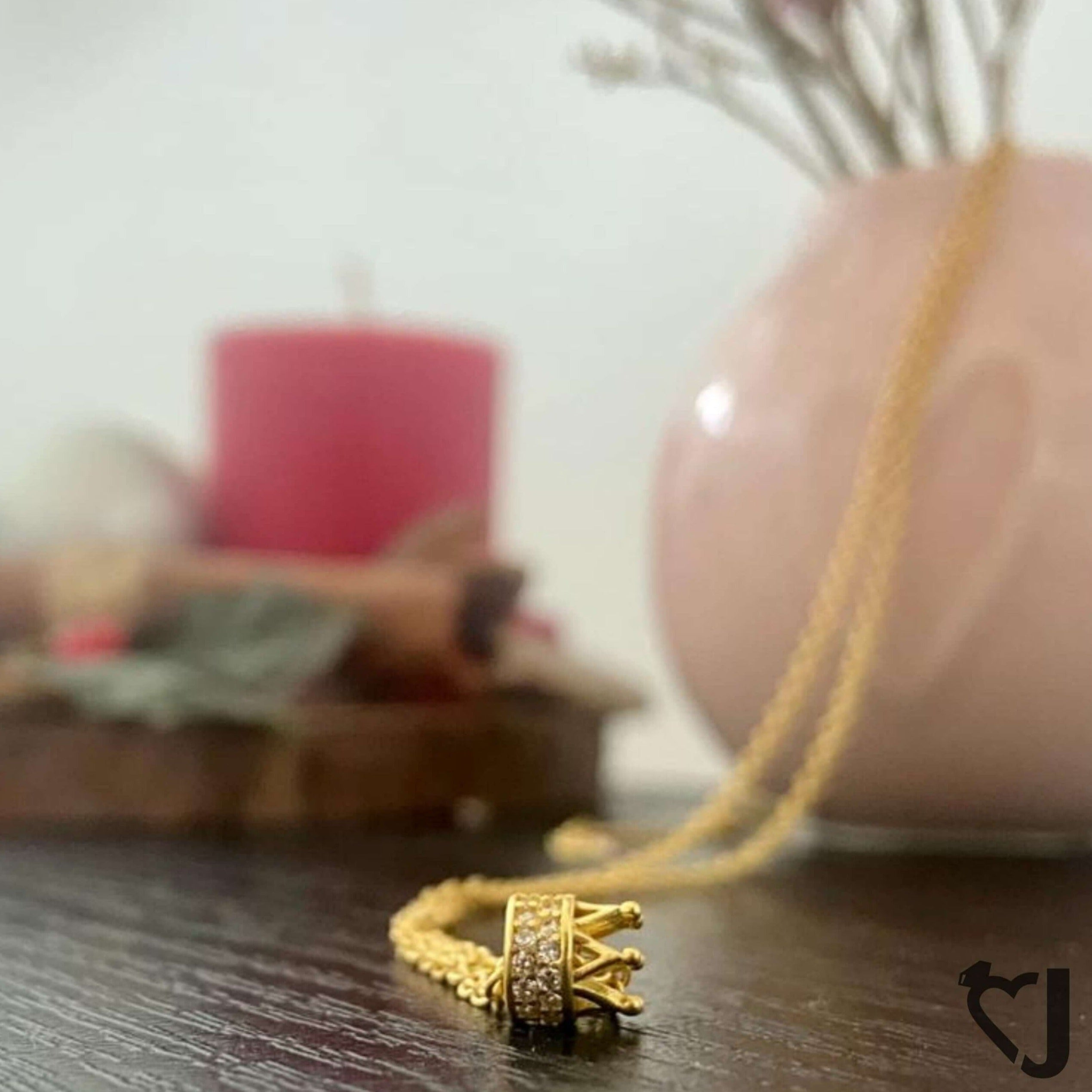 Exquisite Crown Necklace - Gold Vermeil