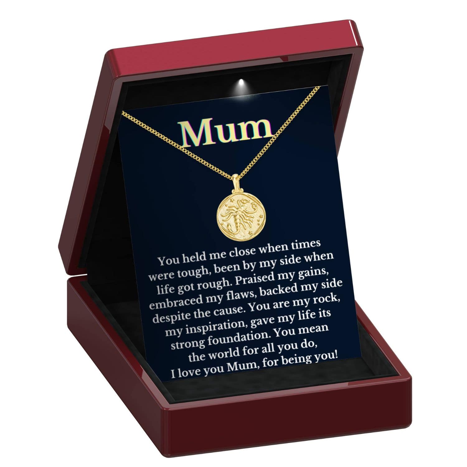 To My Mum Zodiac Gold Vermeil Coin Necklace - Mum26