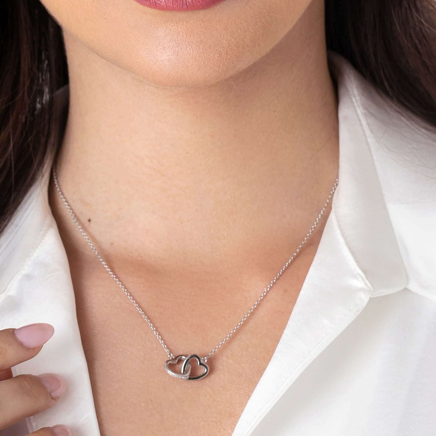 Girlfriend Anniversary  - Interlocking Hearts Necklace Anni4