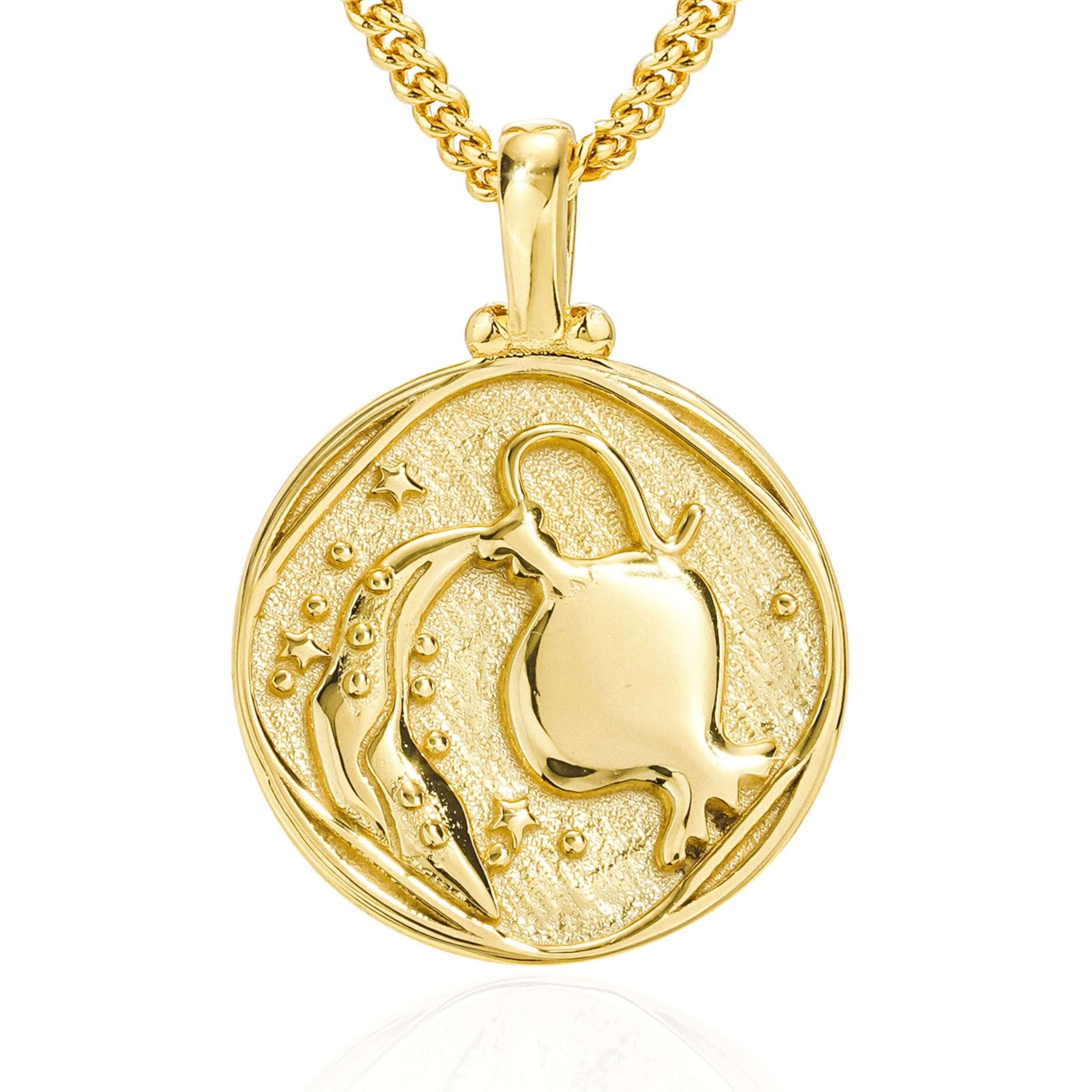 Zodiac Gold Coin Necklace - Vermeil