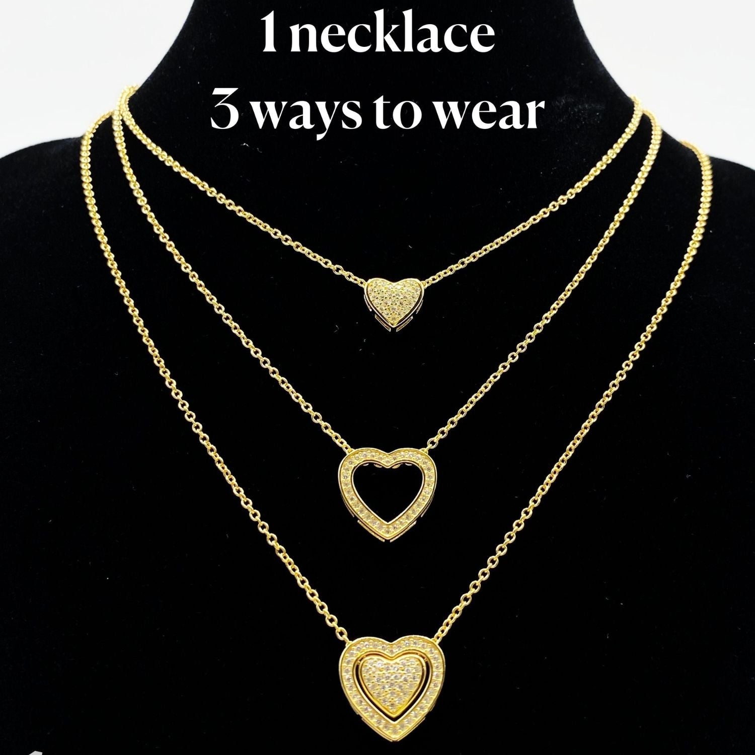 Trinity Gold Vermeil Love Heart Necklace