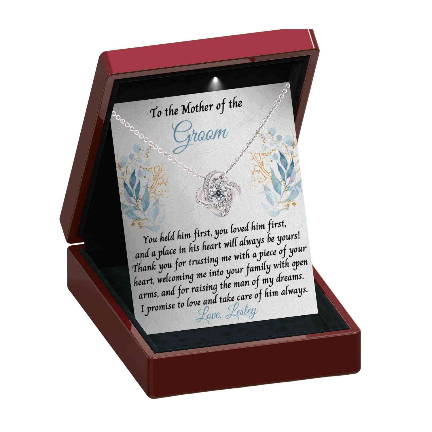 To the Mother of the Groom Necklace - Add your Name