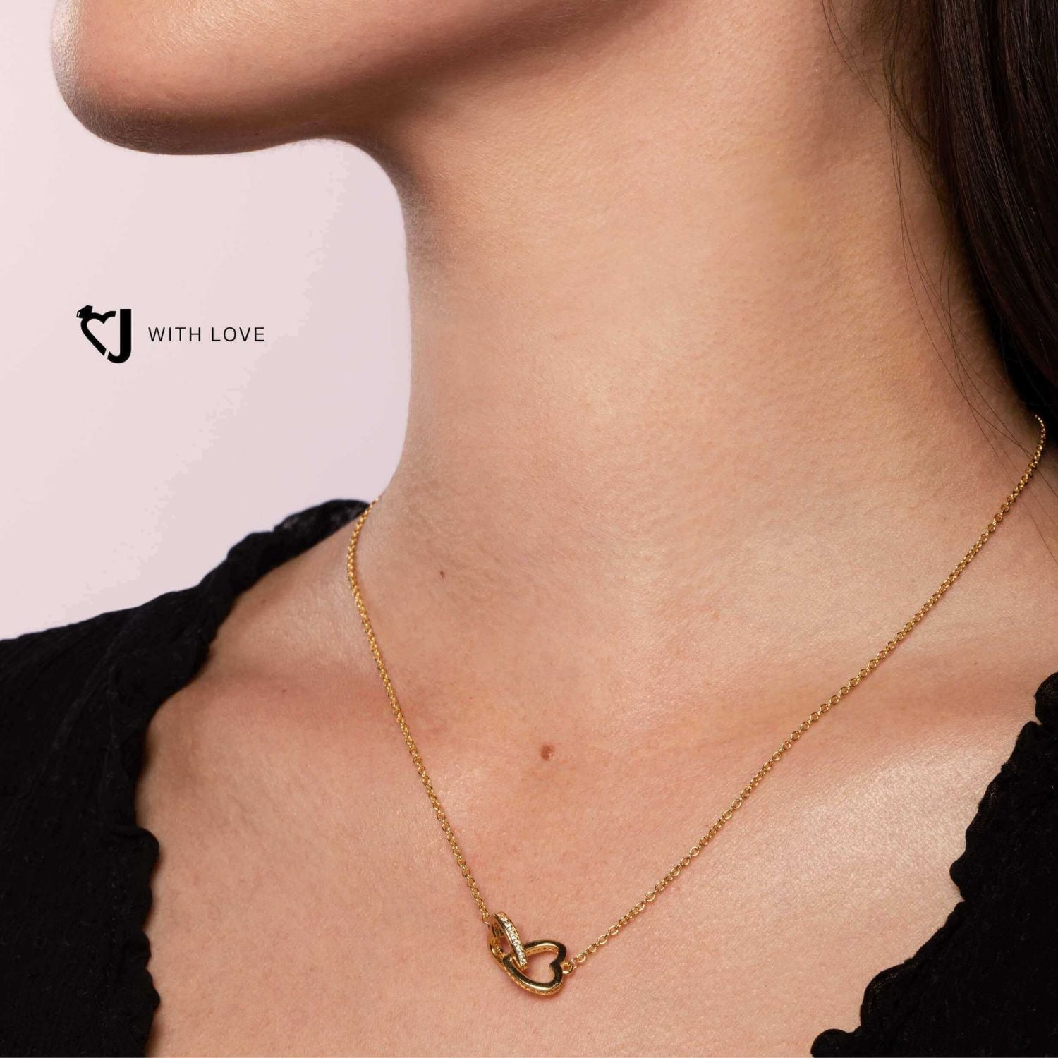 Love of My Life Interlocking Gold Vermeil Hearts Necklace - Love5