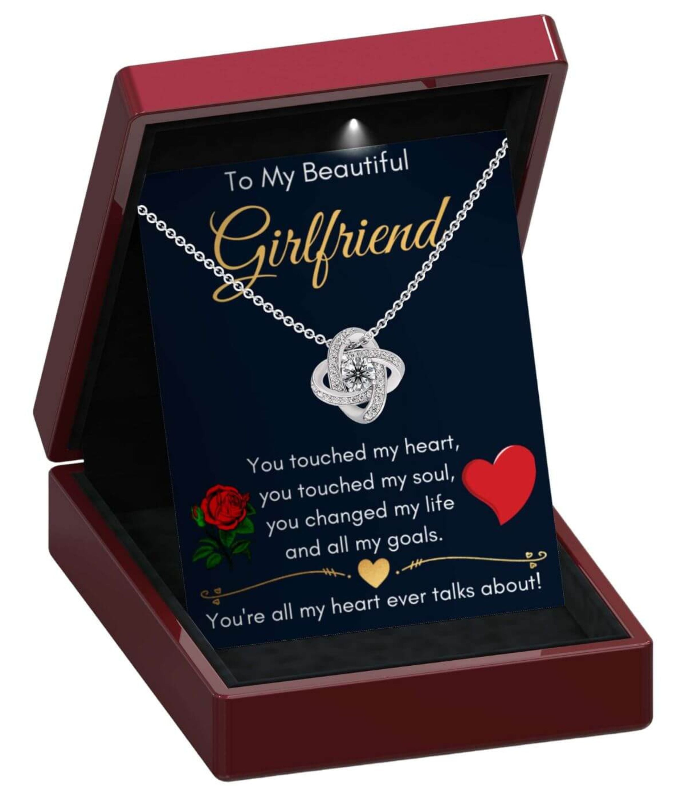 To My Beautiful Girlfriend Sterling Silver Necklace - GF