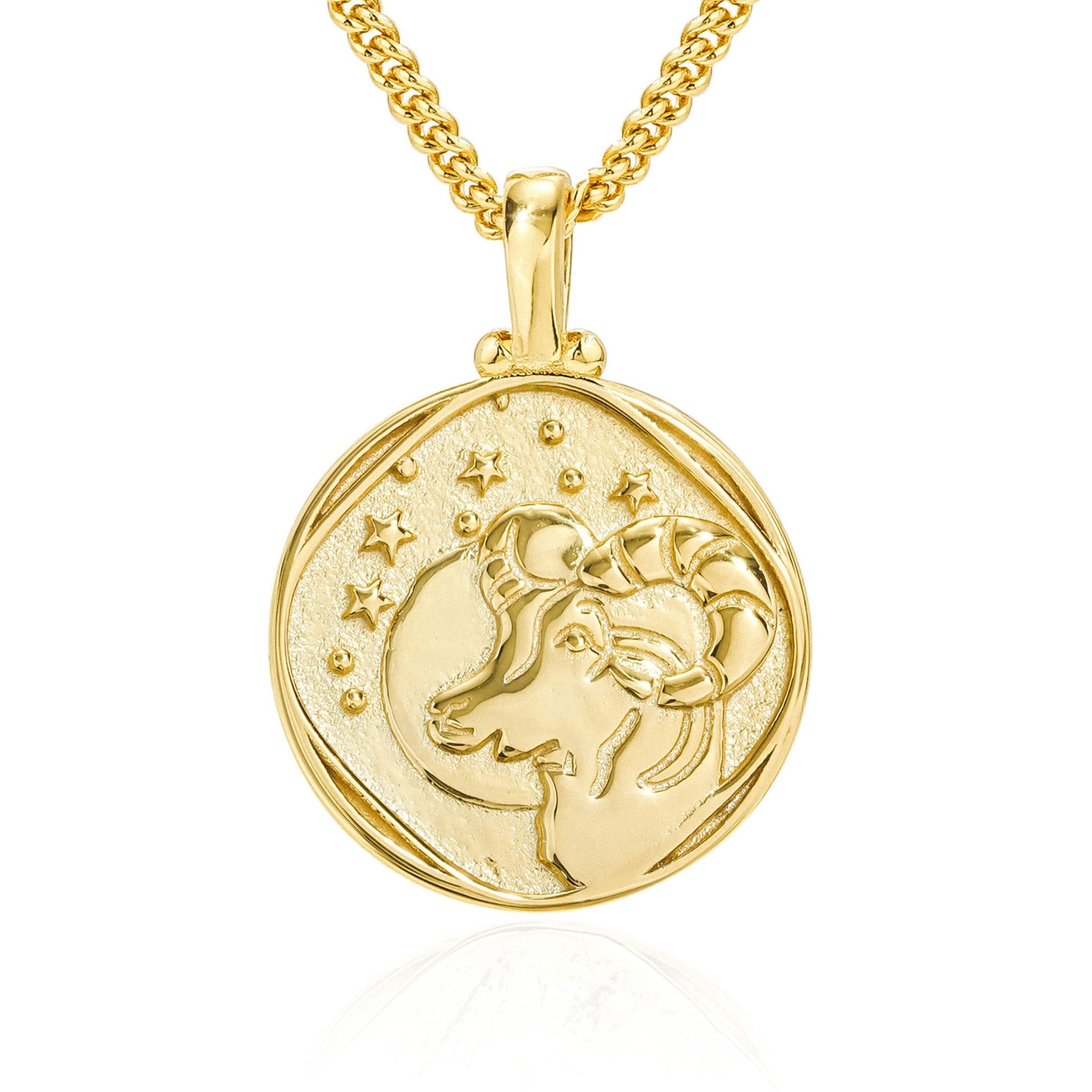 Zodiac Gold Coin Necklace - Vermeil