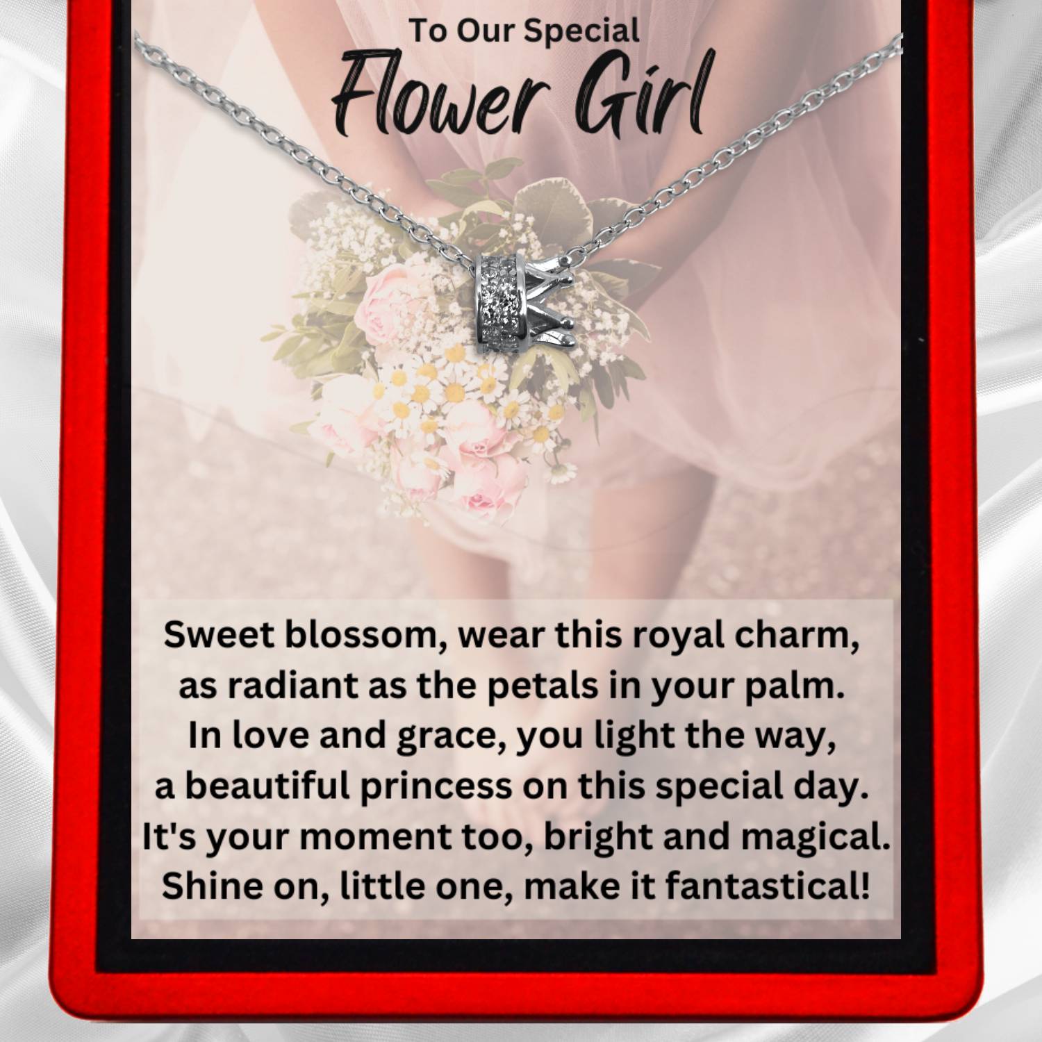 Flower Girl Crown Necklace - Gold Vermeil or Silver