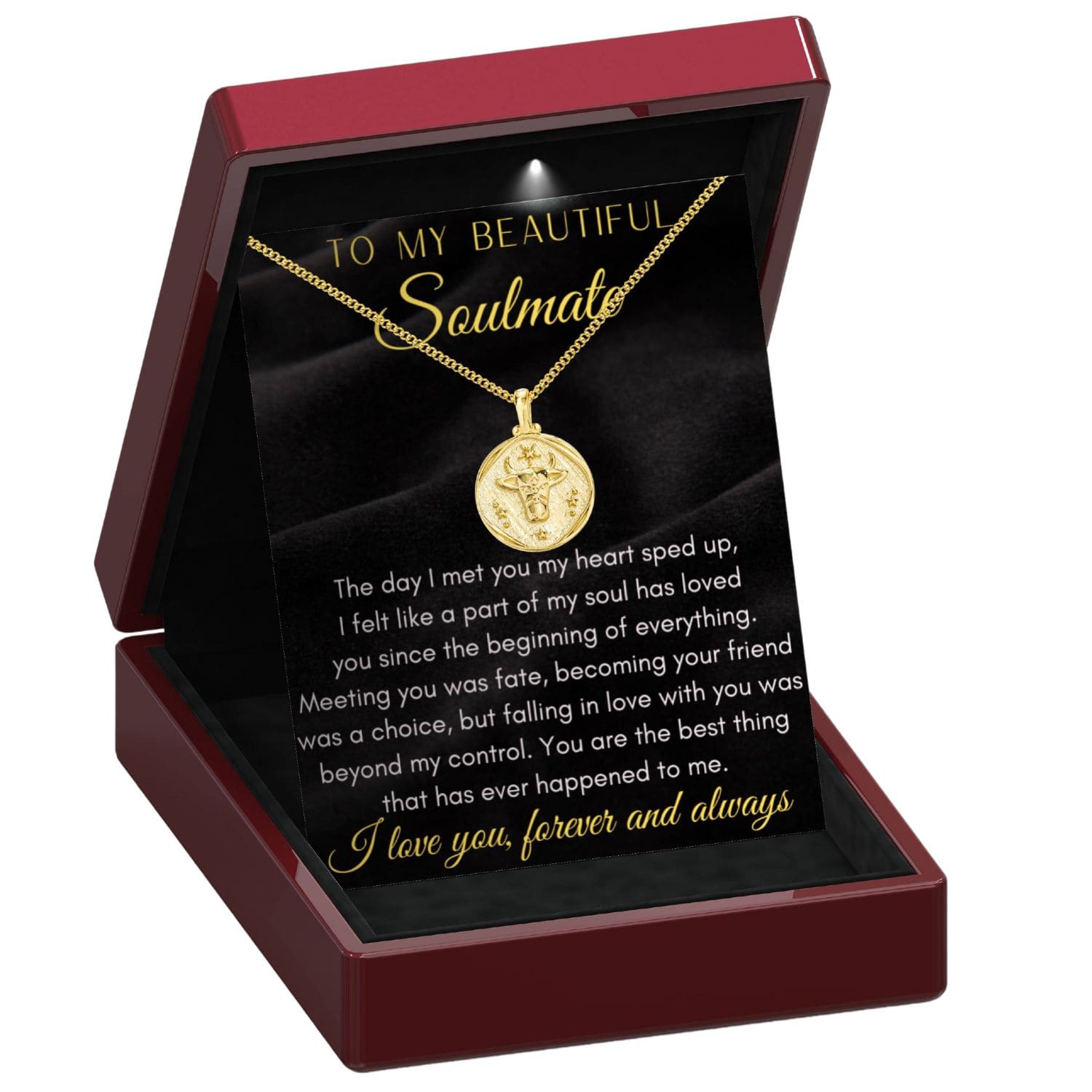 To My Soulmate Zodiac Gold Vermeil Coin Necklace - ST17