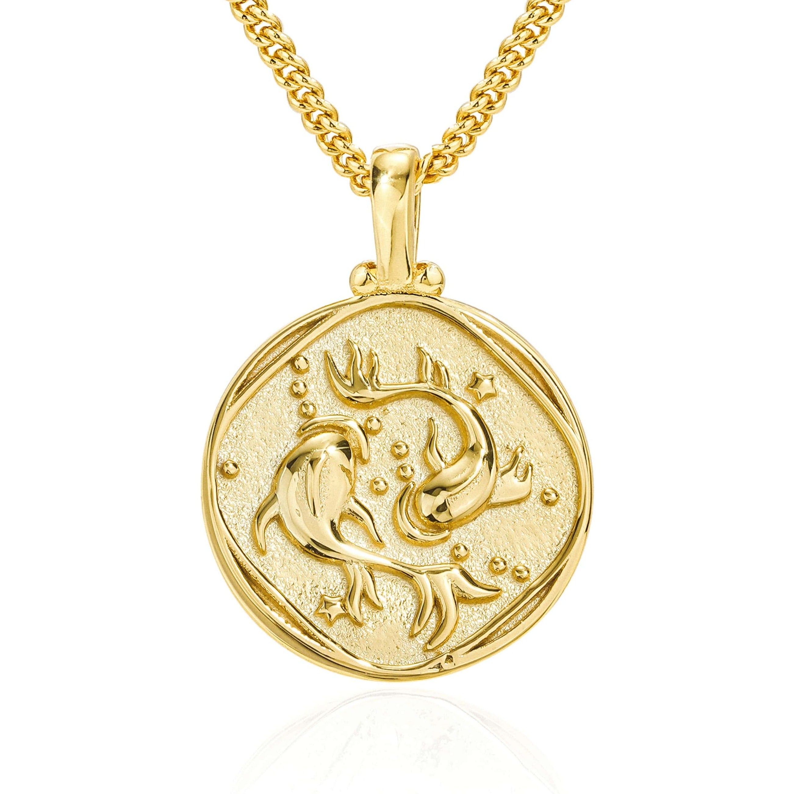 Zodiac Gold Coin Necklace - Vermeil