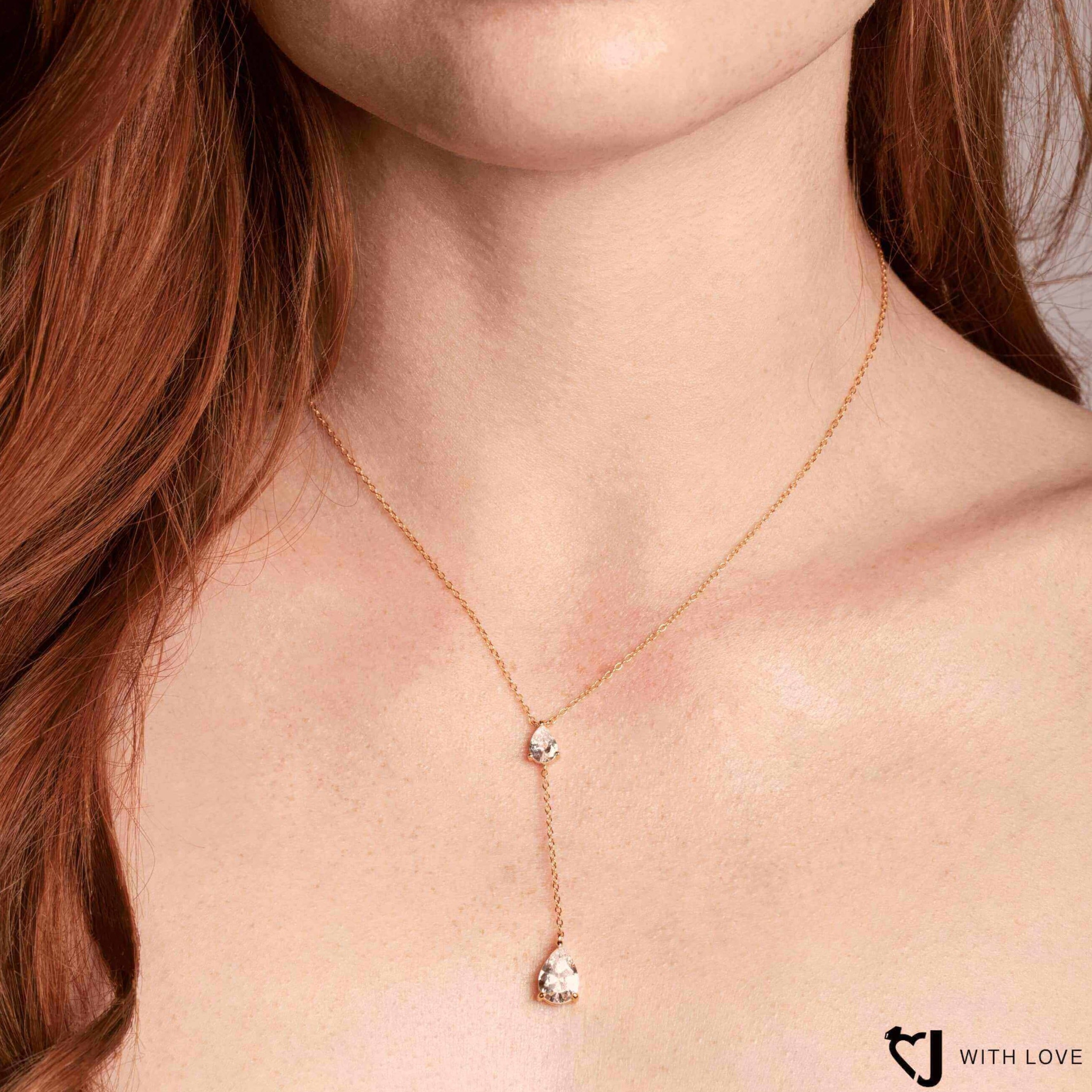 Dewdrop Gold Vermeil Lariat Necklace