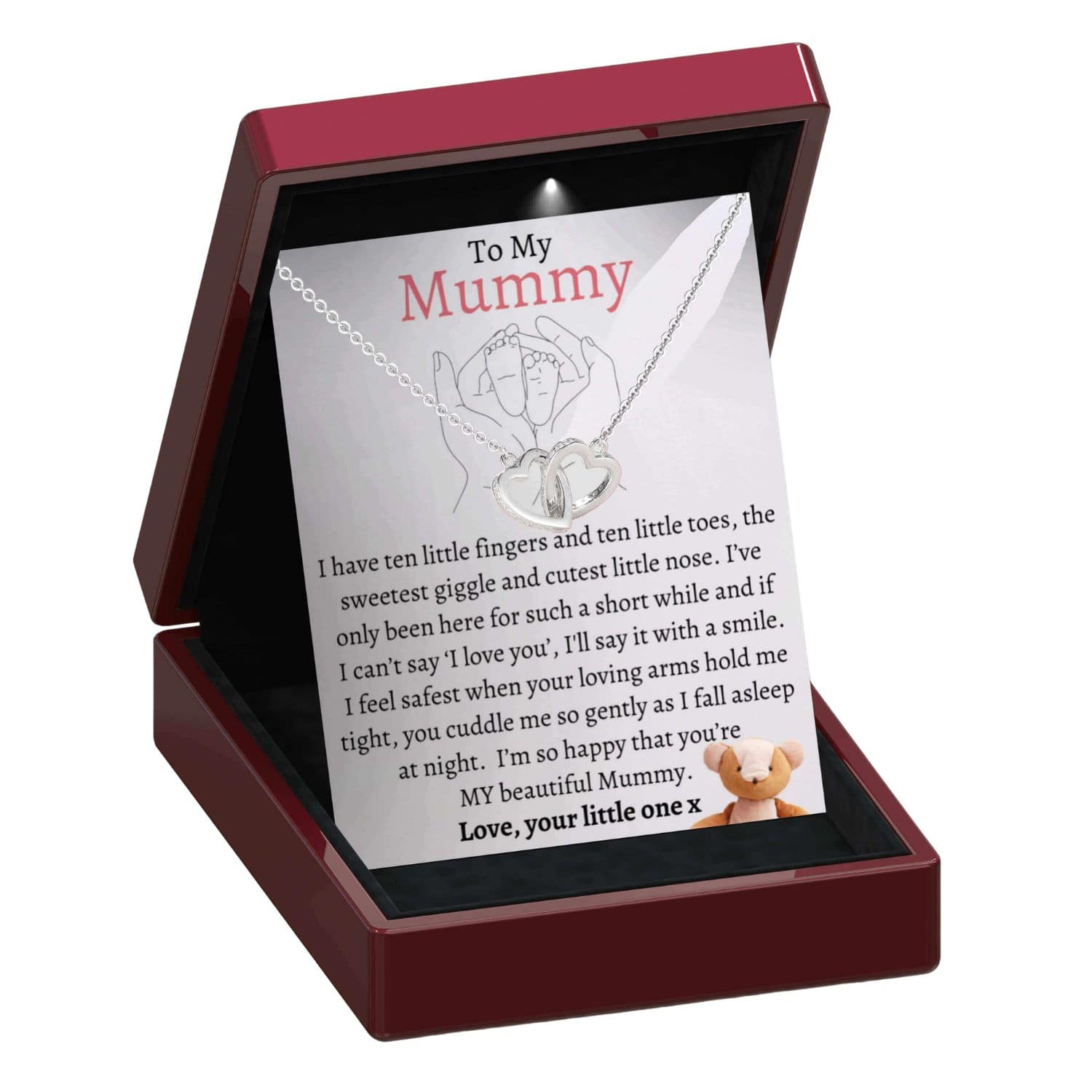 To My Mummy - From Newborn Baby, Interlocking Hearts Necklace Mummy6