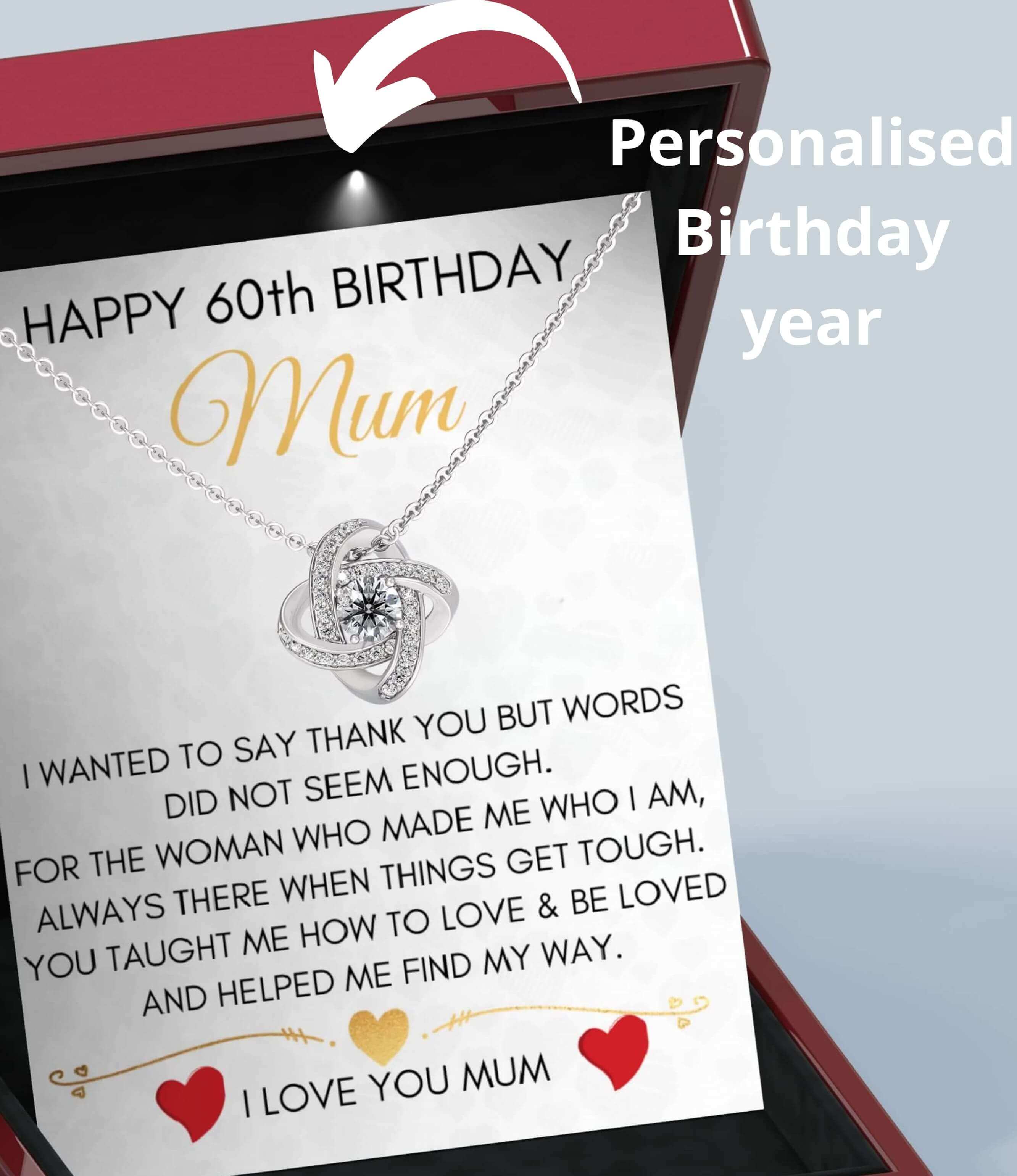 Personalised Mum's Birthday  - Love Knot Necklace