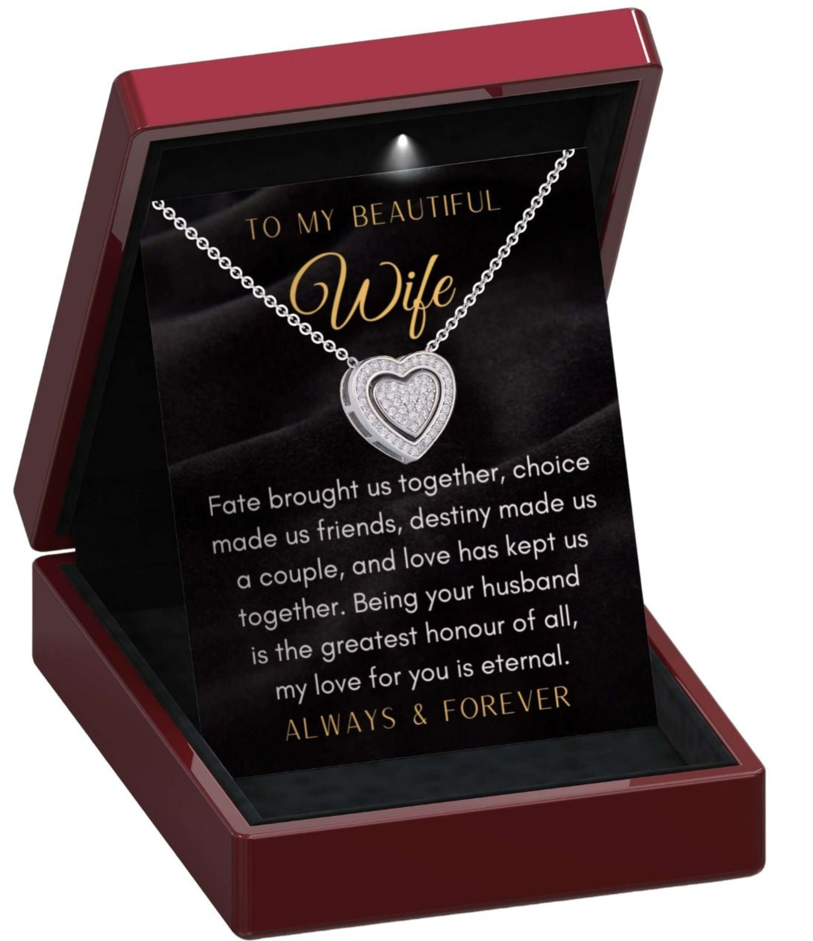 To My Wife 'Love is Eternal' 3 in 1 Necklace -  Sterling Silver Trinity Necklace - WF12