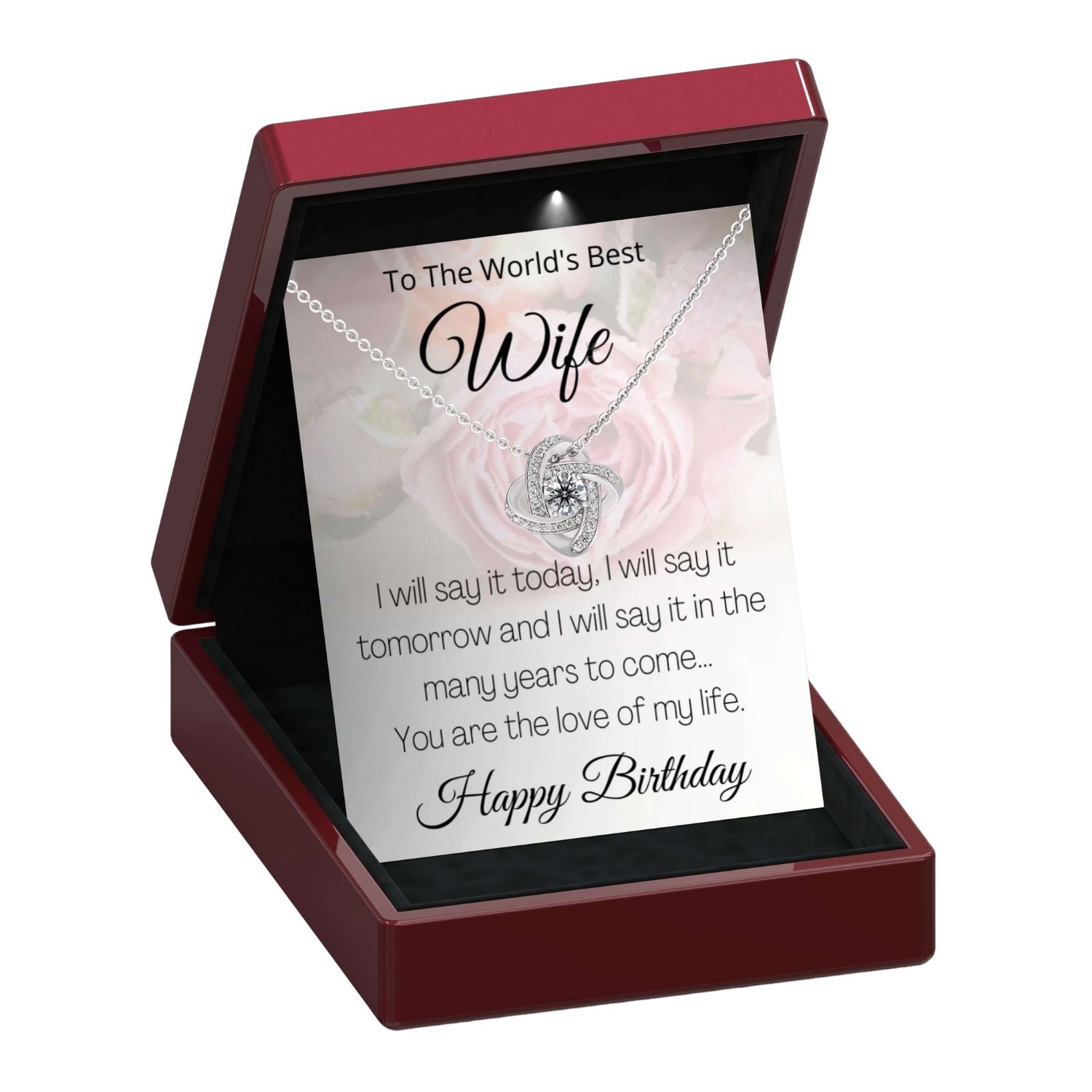 Happy Birthday World's Best Wife - Love Knot Necklace WF9