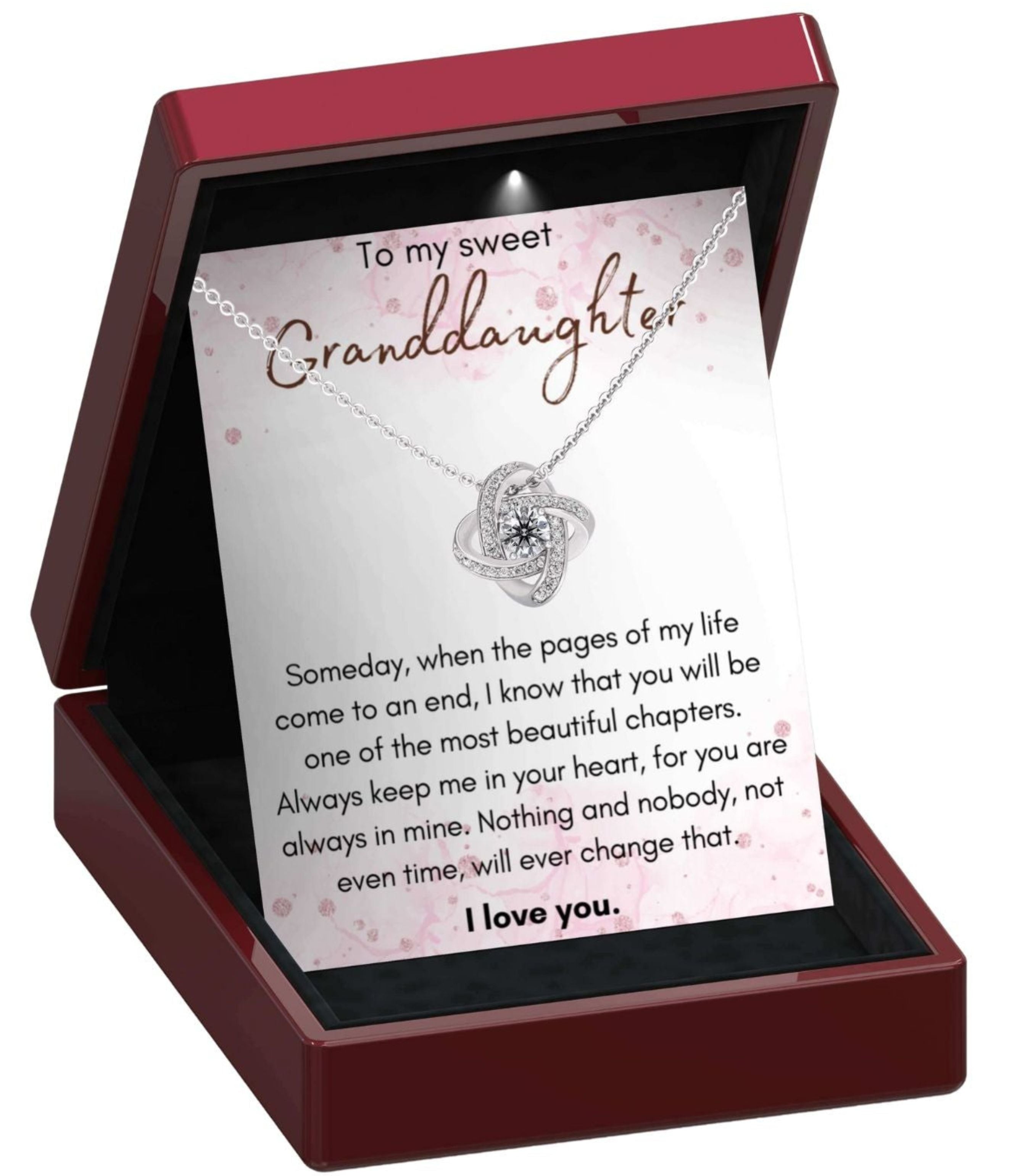 Granddaughter 'Always Remember ' Love Knot Necklace - GD15