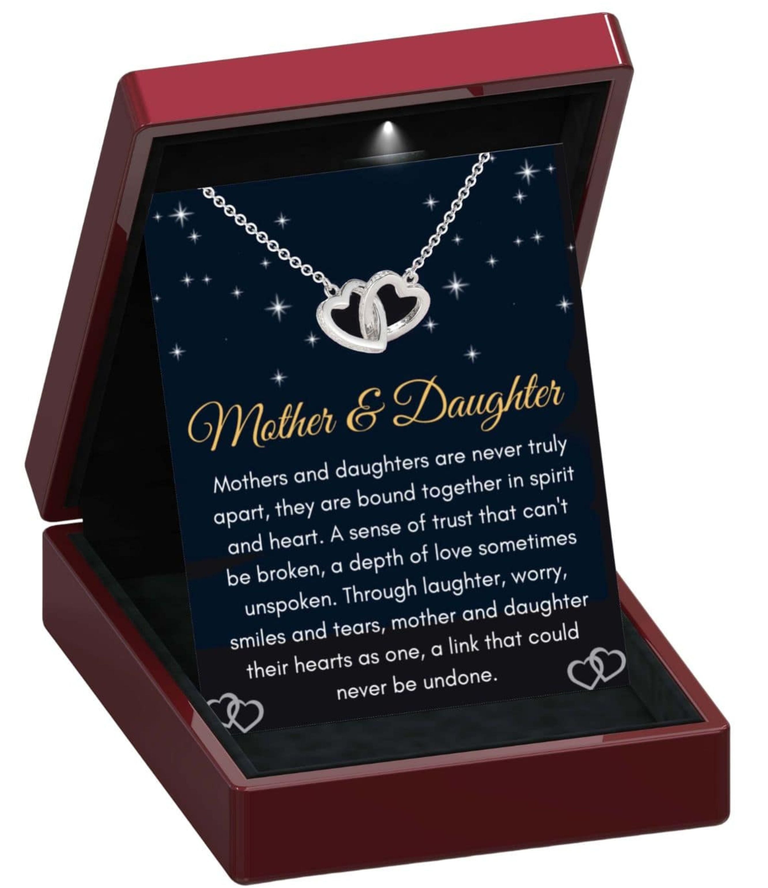 Mothers & Daughters - Interlocking Silver or Gold Vermeil Hearts Necklace DT51