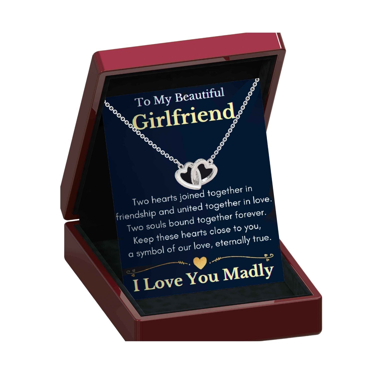 My Girlfriend I Love You Madly- Joined Hearts Necklace GF10