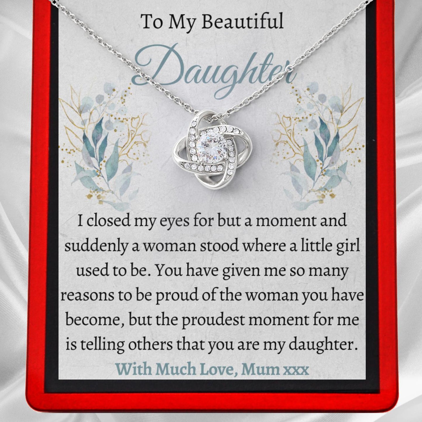 To my Beautiful Daughter - Love Knot Necklace – AMBRx