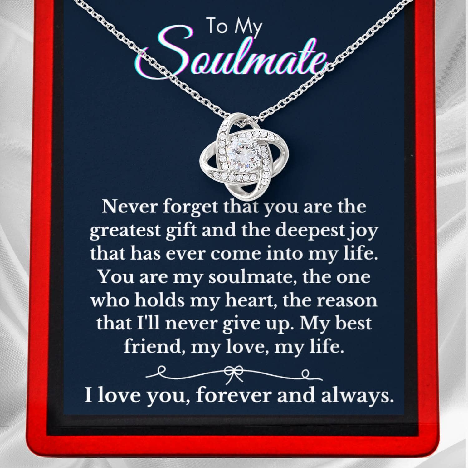 To My Soulmate 'Greatest Gift' Sterling Silver Knot Necklace, UK - ST23