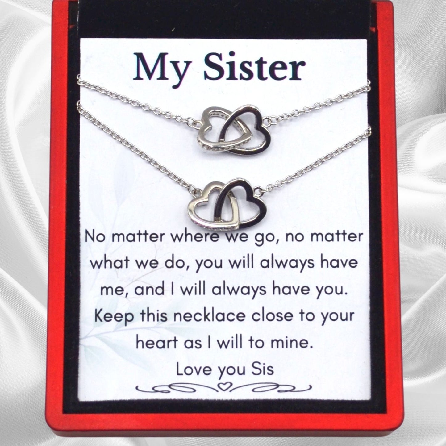 JQFEN Best Sister Necklace of 2 Split Heart Pendant India | Ubuy