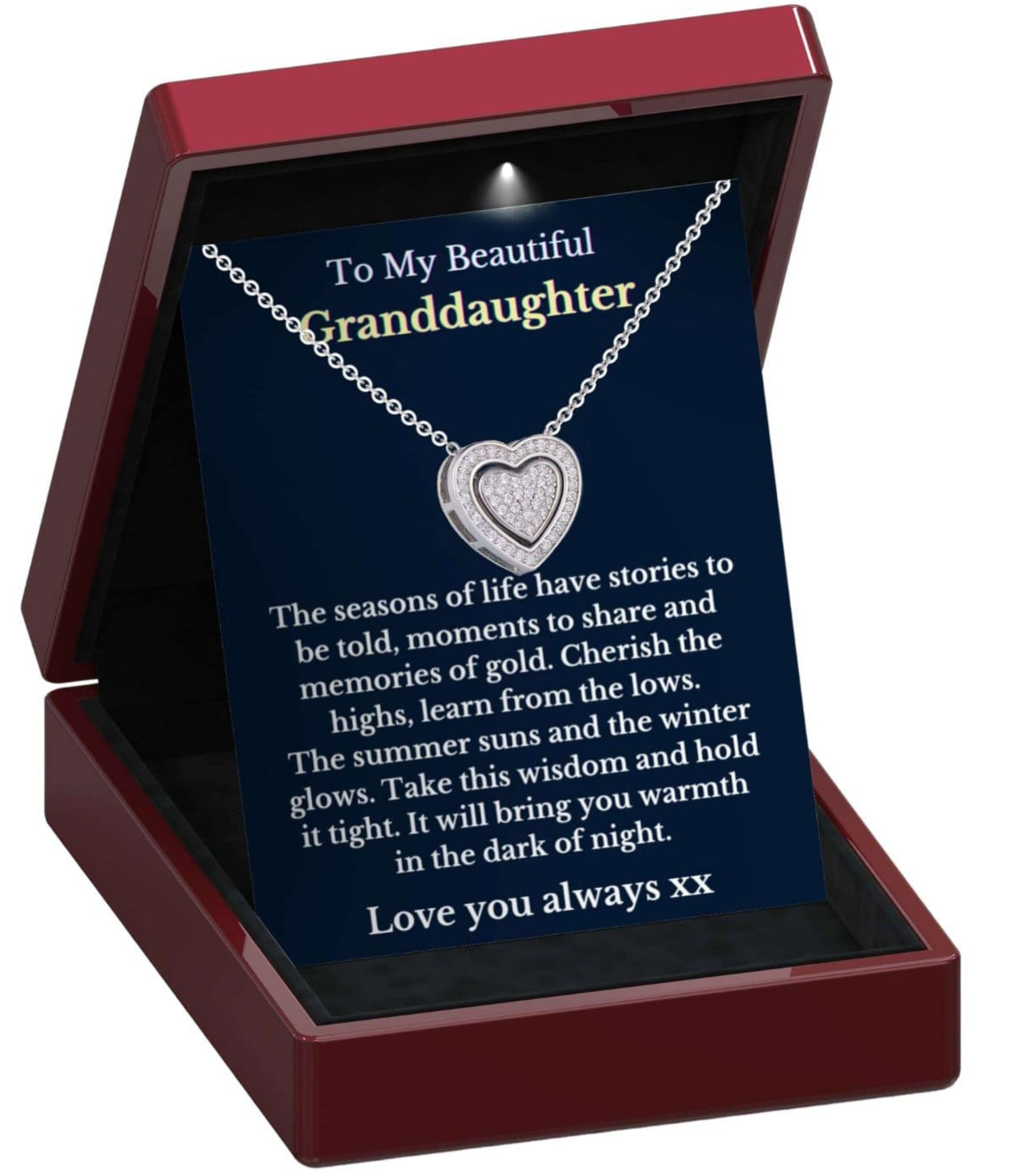 To My Granddaughter Trinity Love Heart Necklace GD19