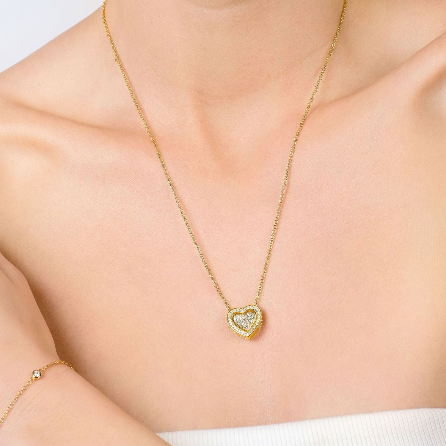 Trinity Gold Vermeil Love Heart Necklace