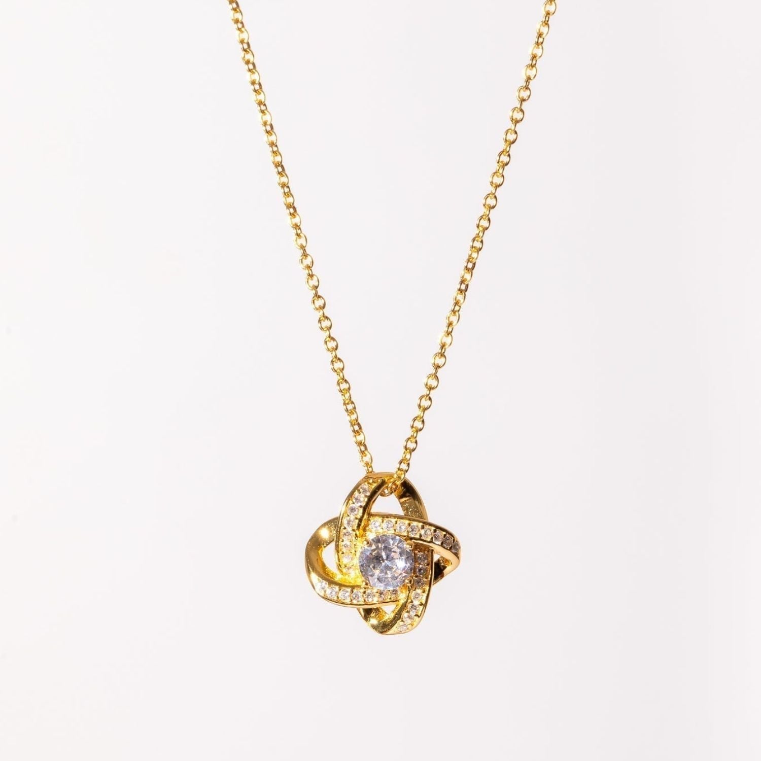 Love Knot Necklace - Gold Finish