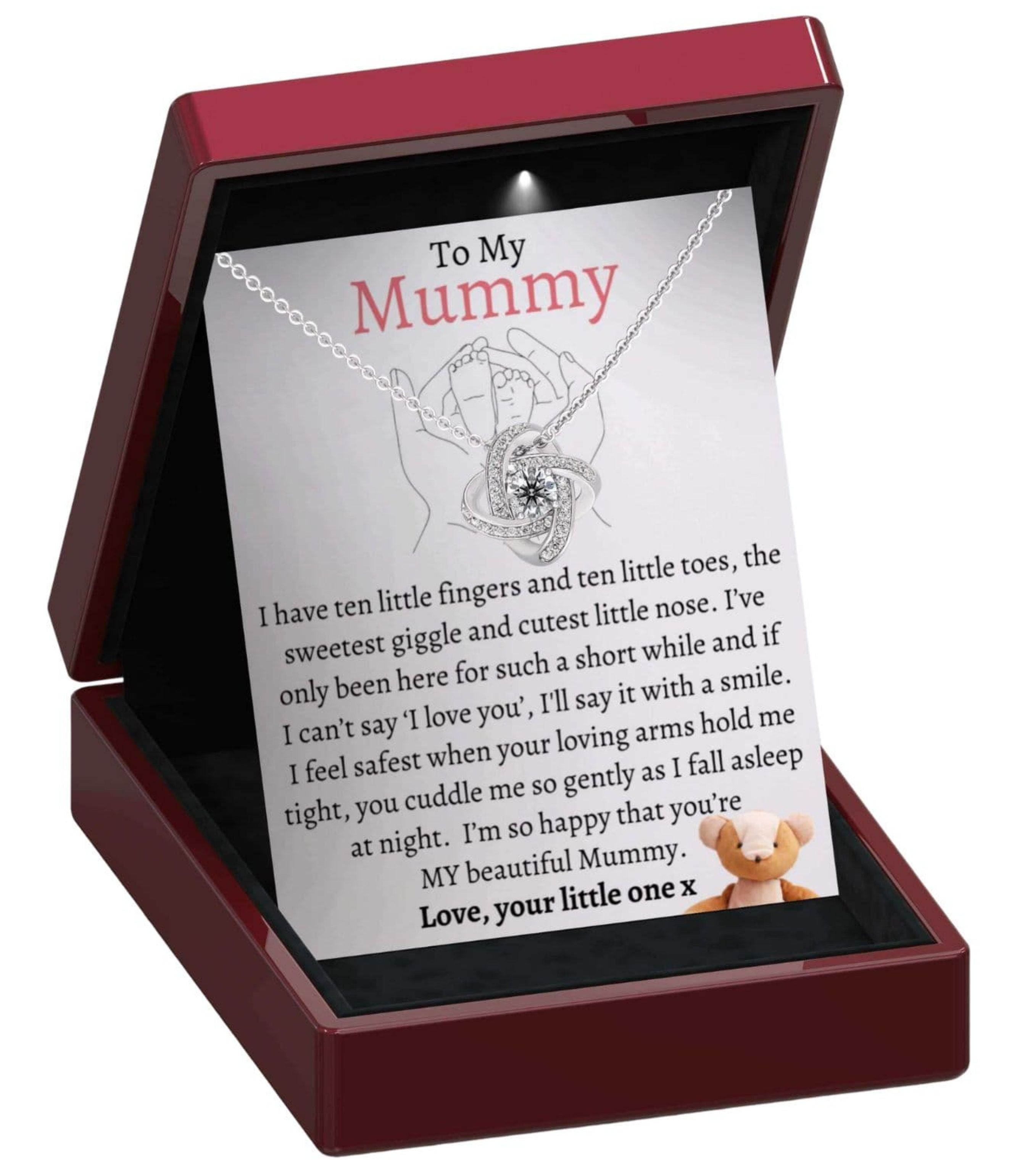 To My Mummy - From Newborn Baby, Love Knot Necklace - newmummy3