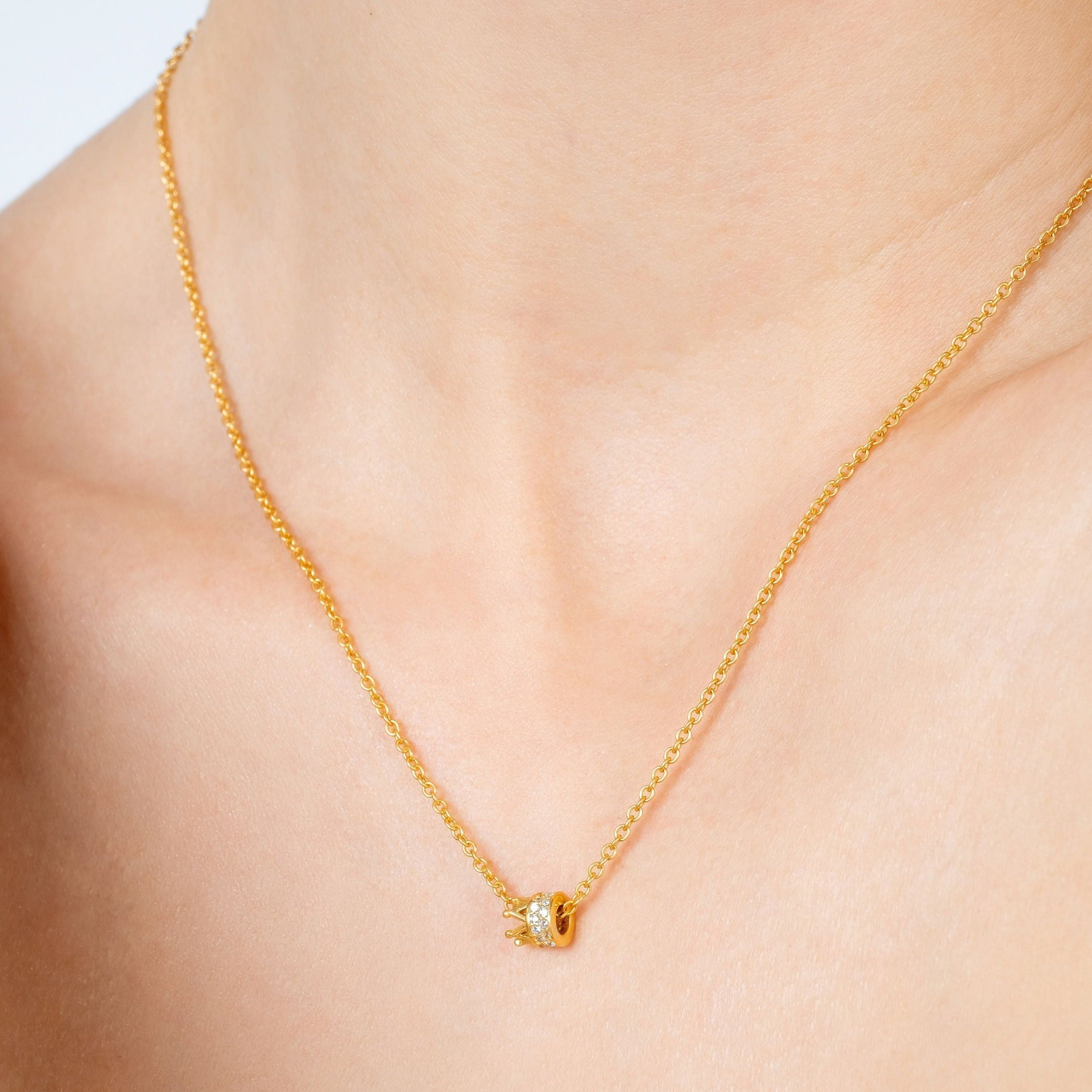 Exquisite Crown Necklace - Gold Vermeil