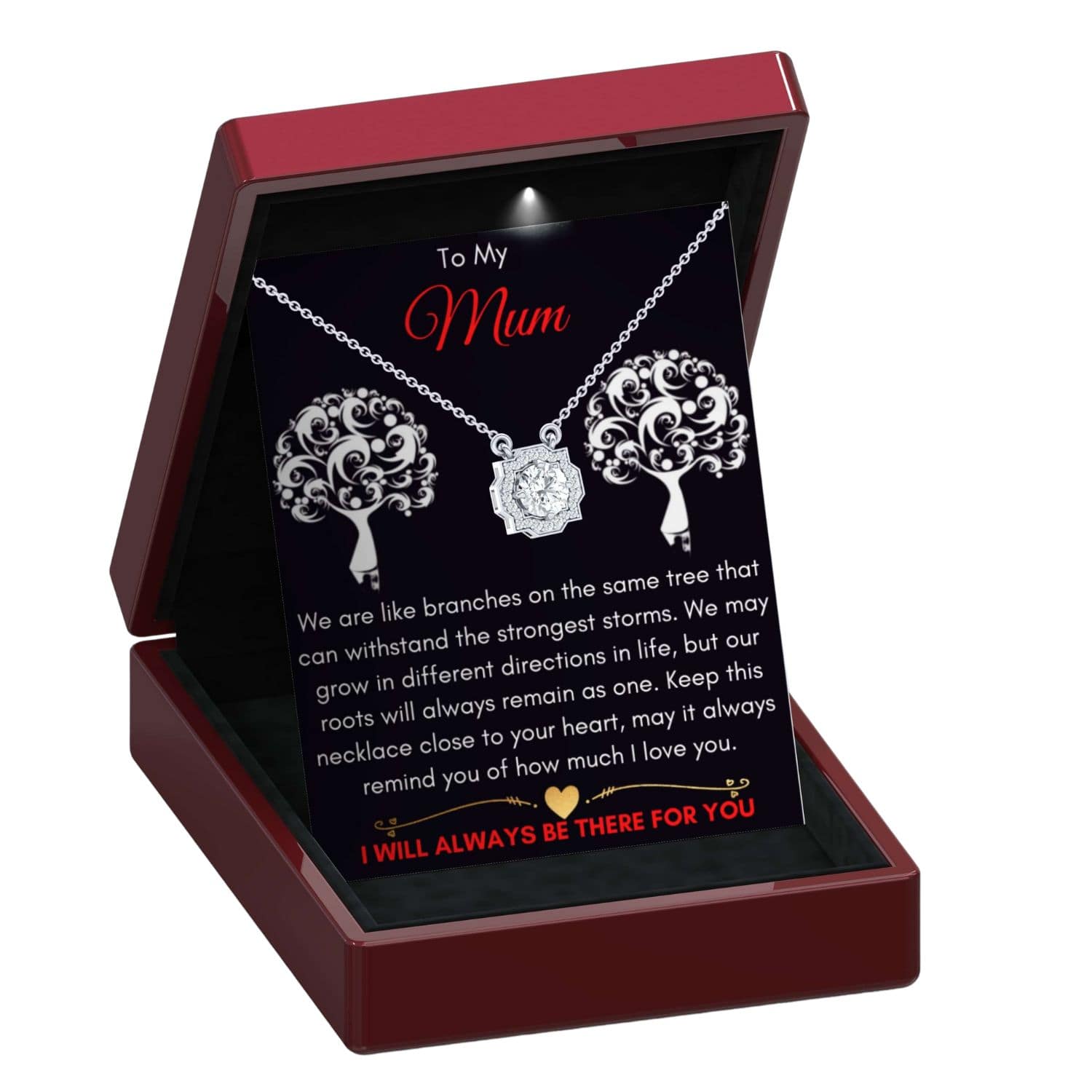 To My Mum - Family Tree Dazzling Necklace - MUM3