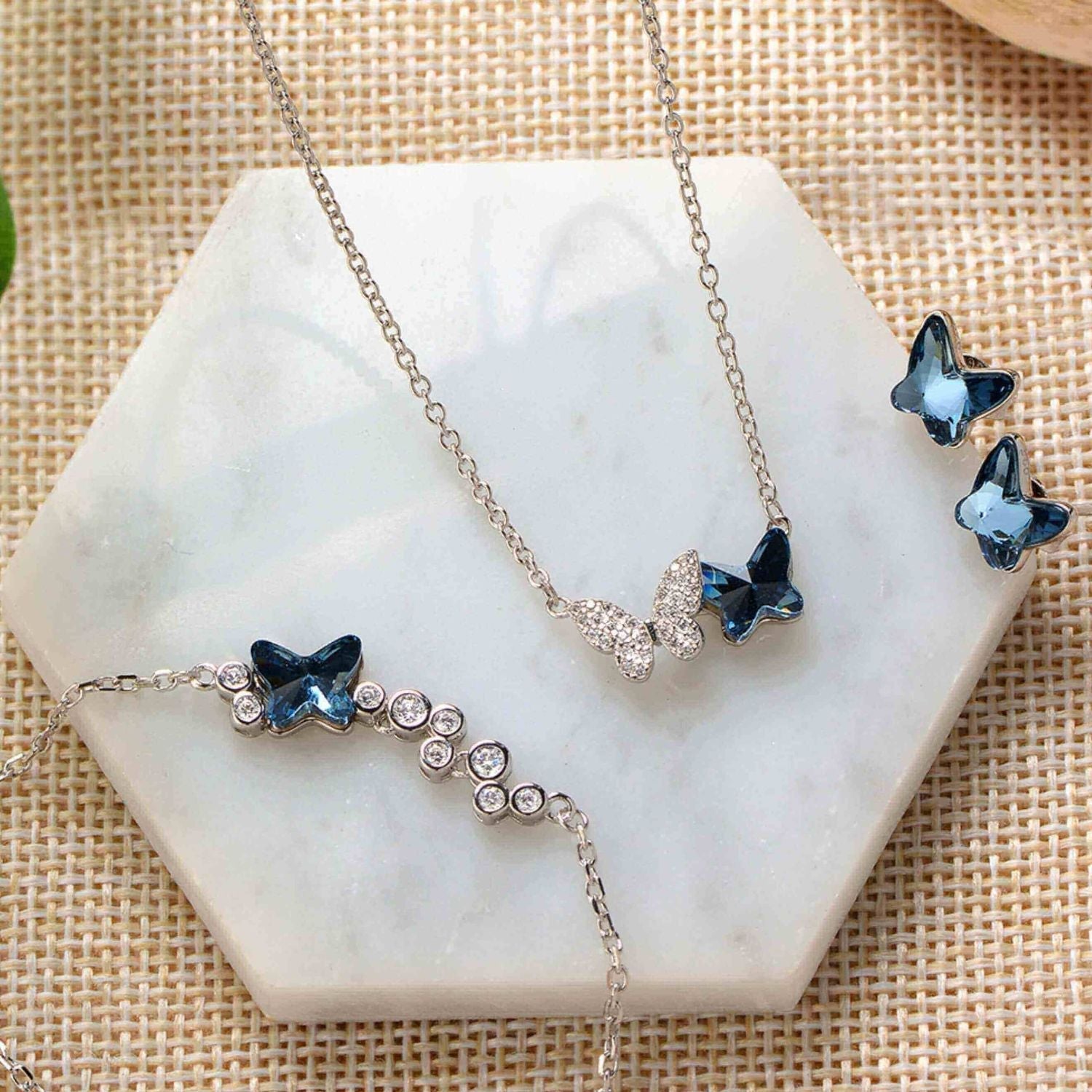 Blue Butterfly Austrian Crystal Gift Set - BFSet