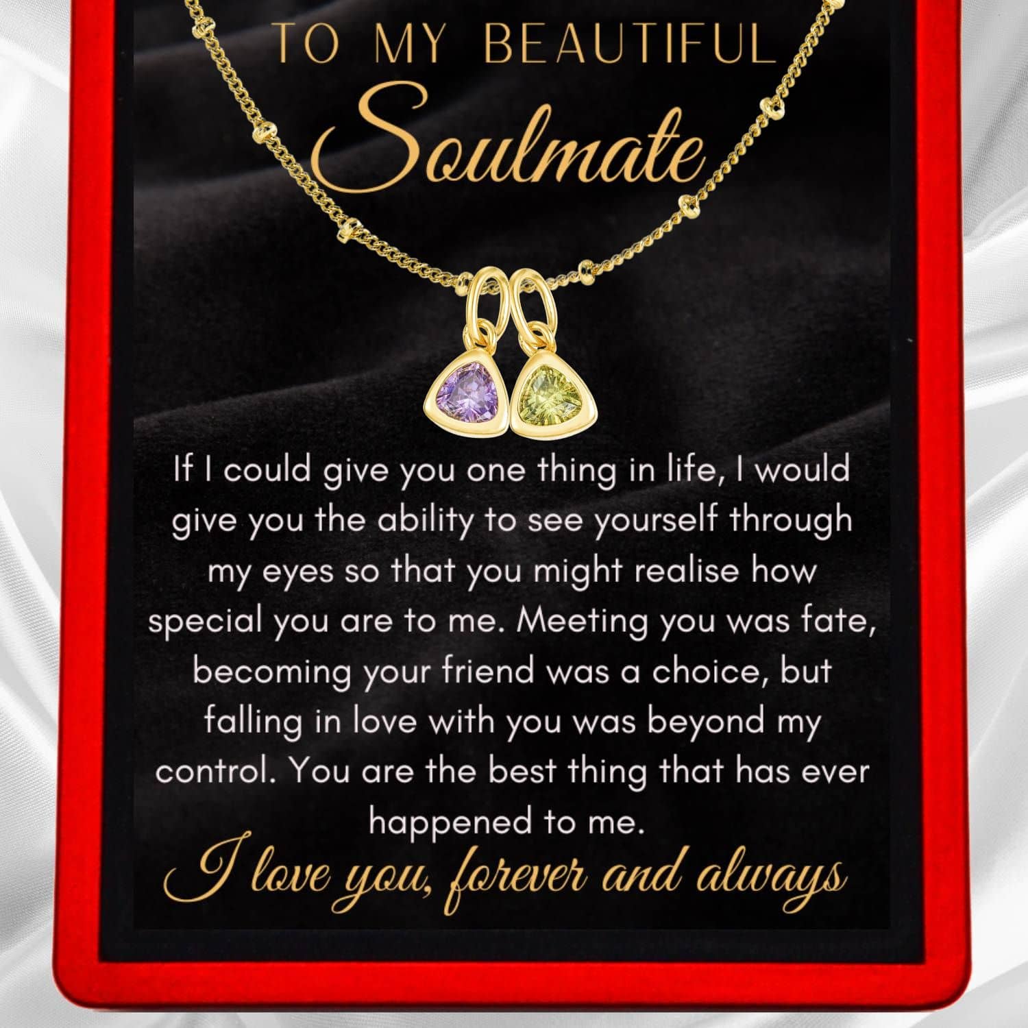 Soulmate Personalised Birthstones Necklace in 18ct Gold Vermeil - ST24