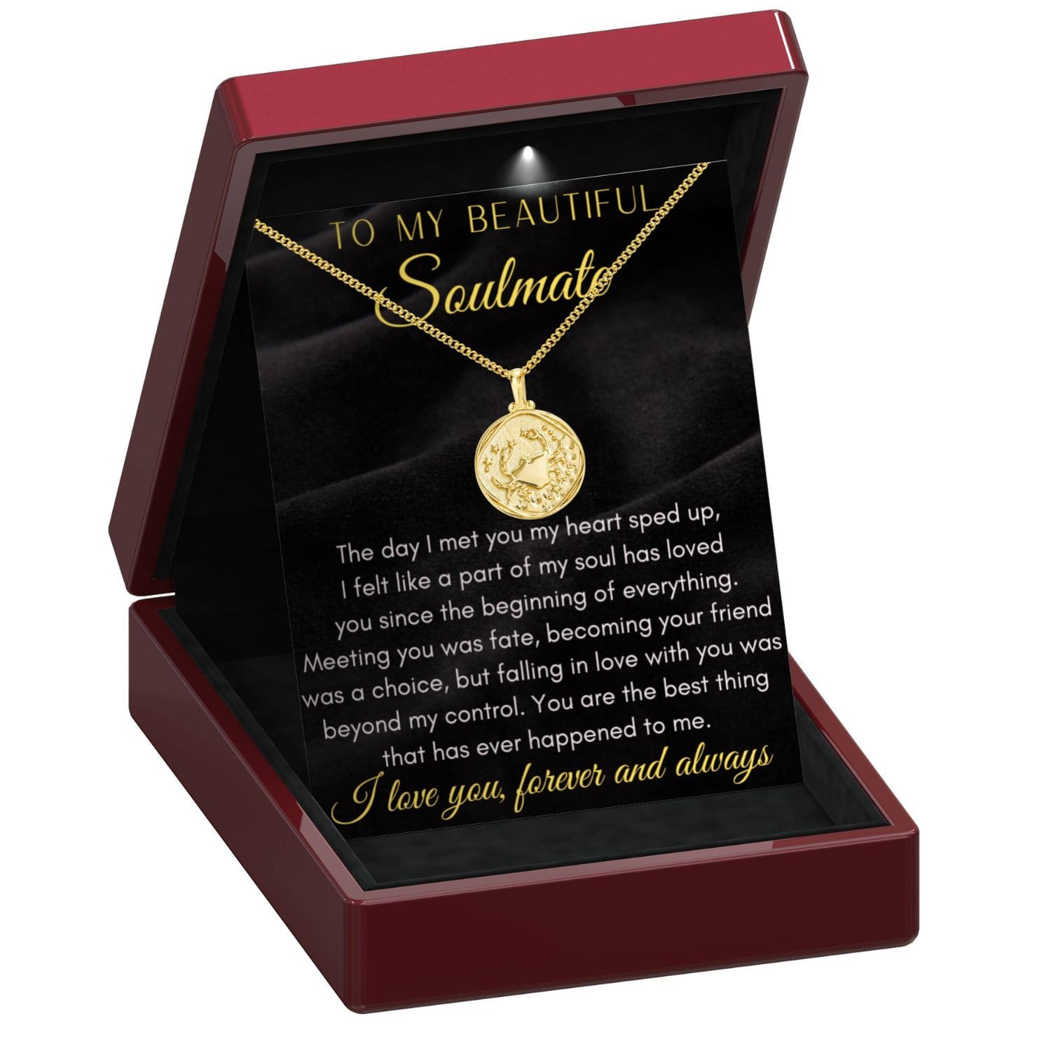 To My Soulmate Zodiac Gold Vermeil Coin Necklace - ST17