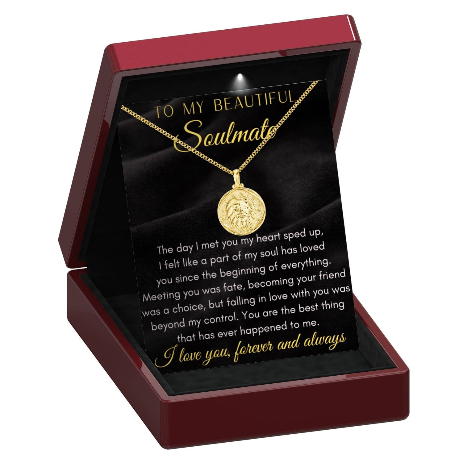 To My Soulmate Zodiac Gold Vermeil Coin Necklace - ST17