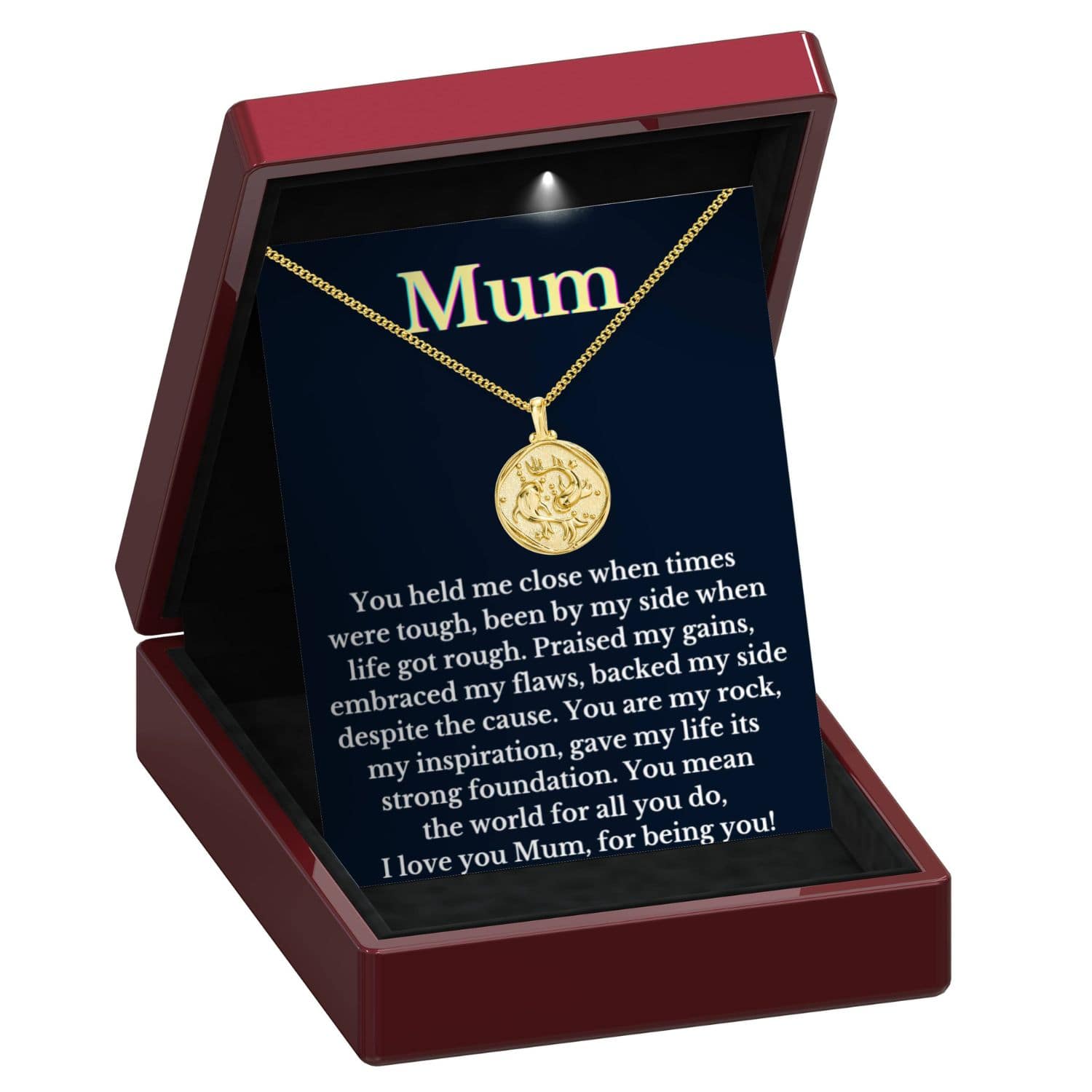 To My Mum Zodiac Gold Vermeil Coin Necklace - Mum26