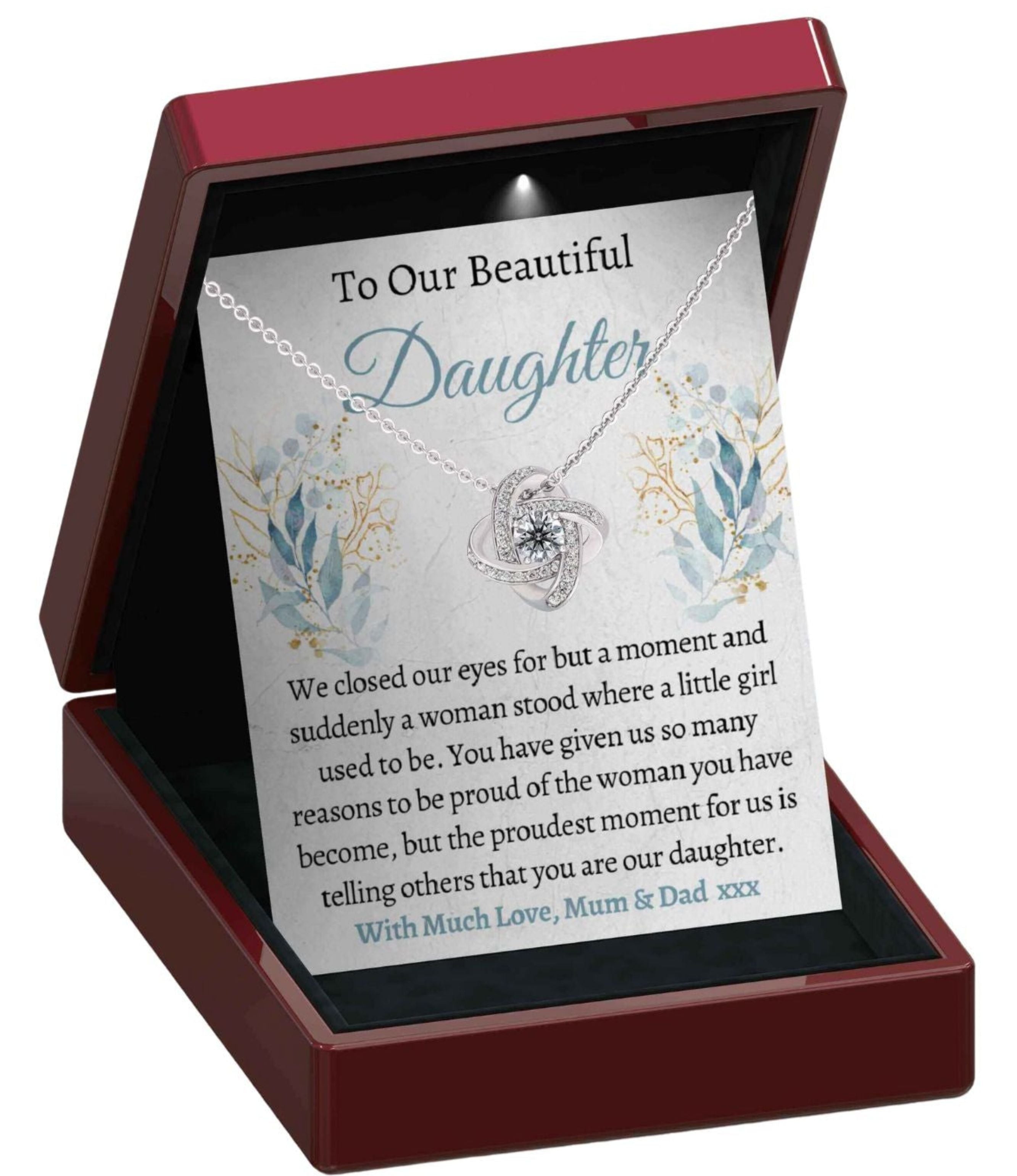 To Our Beautiful Daughter Necklace - Proud Mum & Dad DT19