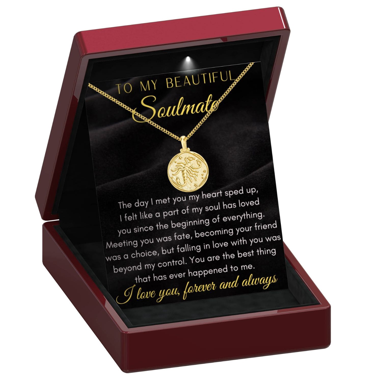 To My Soulmate Zodiac Gold Vermeil Coin Necklace - ST17