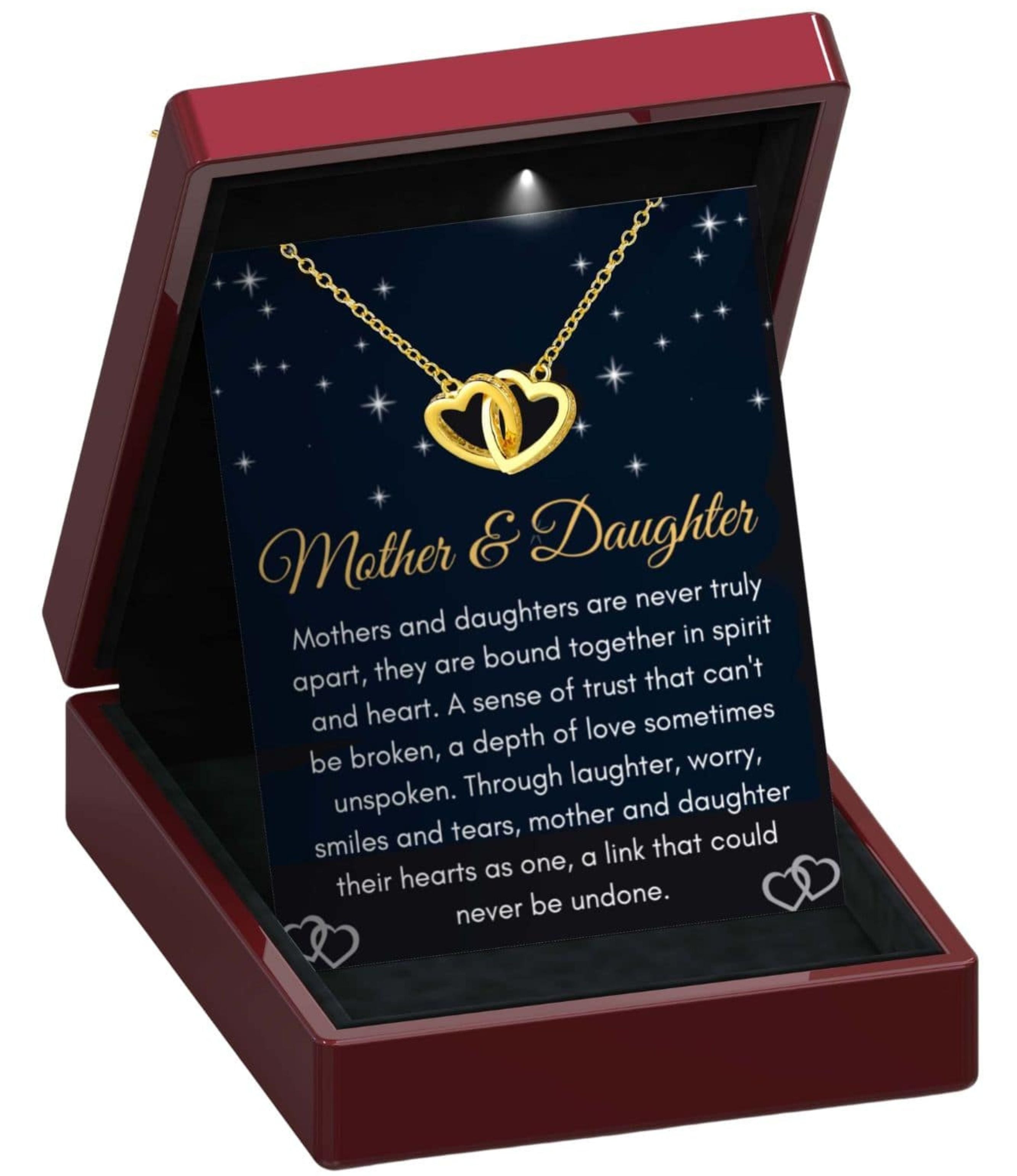 Mothers & Daughters - Interlocking Silver or Gold Vermeil Hearts Necklace DT51