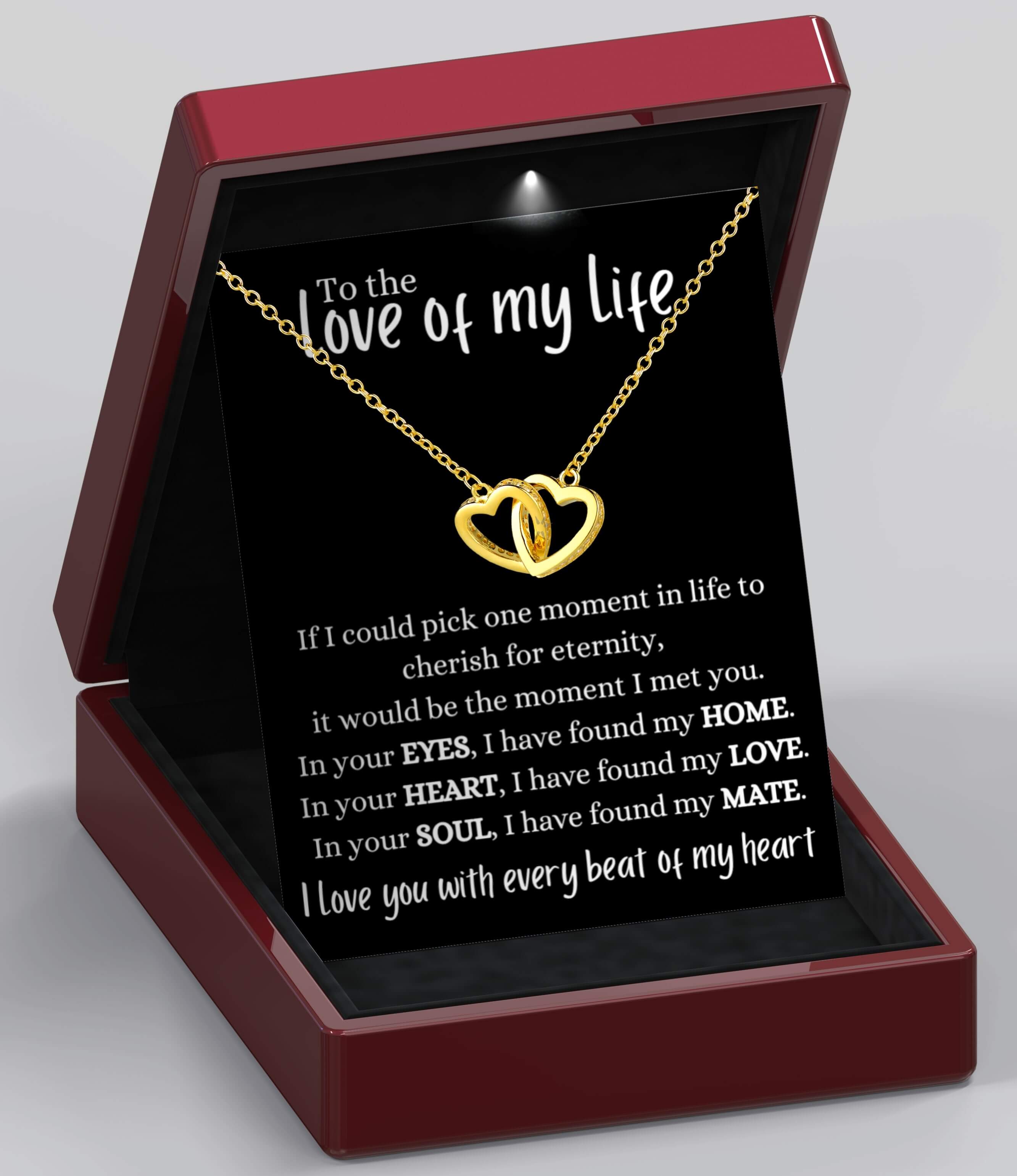 Love of My Life Interlocking Gold Vermeil Hearts Necklace - Love5