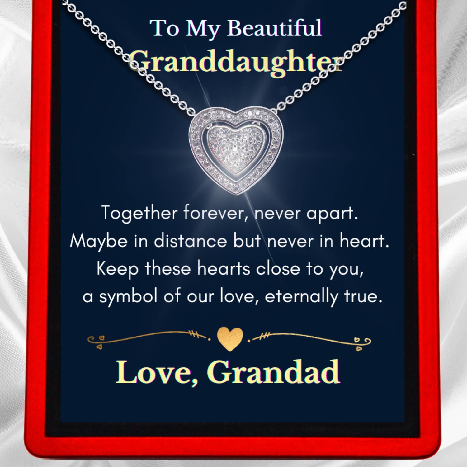 To My Granddaughter 3in1 Necklace -  Sterling Silver Trinity Necklace - GD13